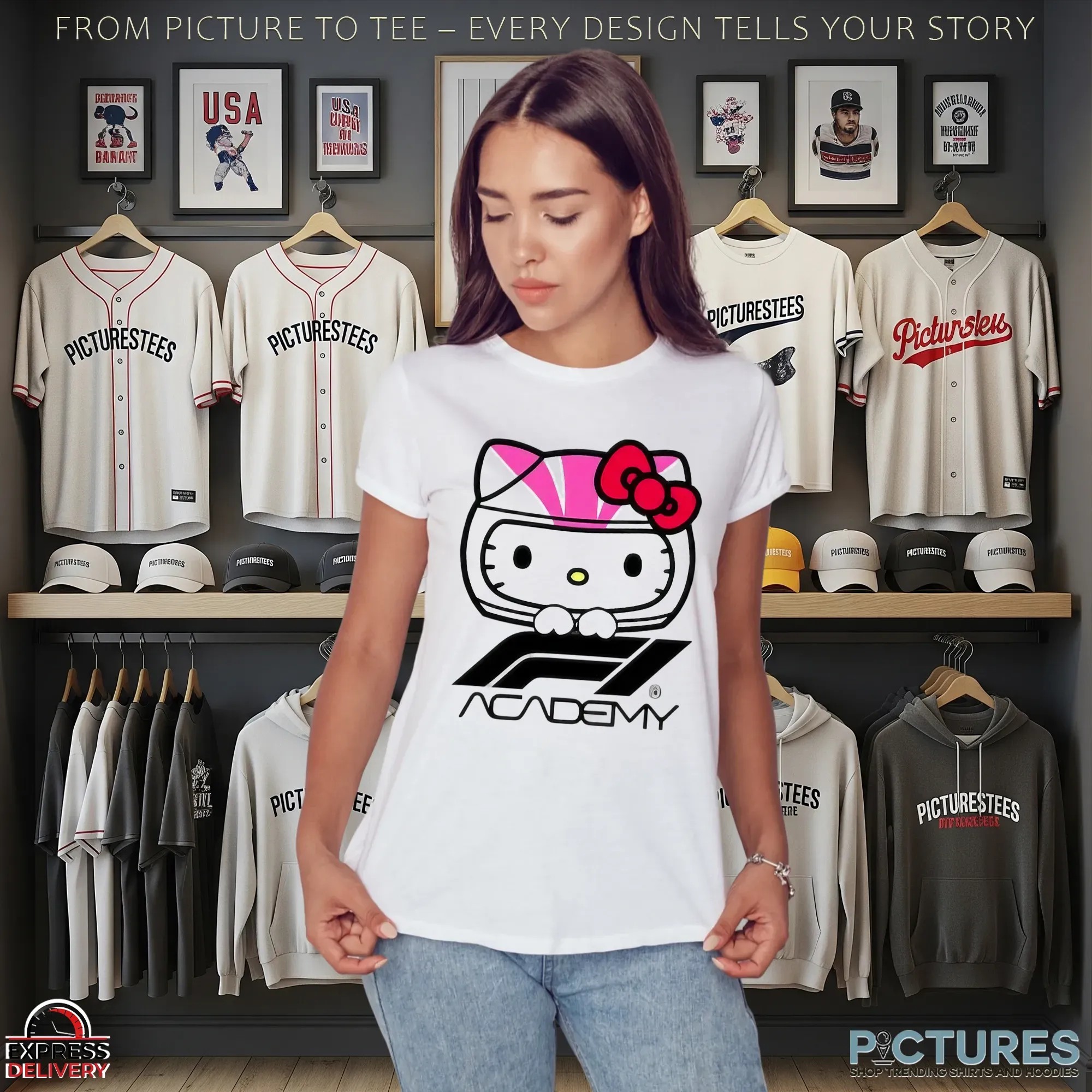 Hello Kitty And Friends X F1 Academy Merch 2025 T Shirt
