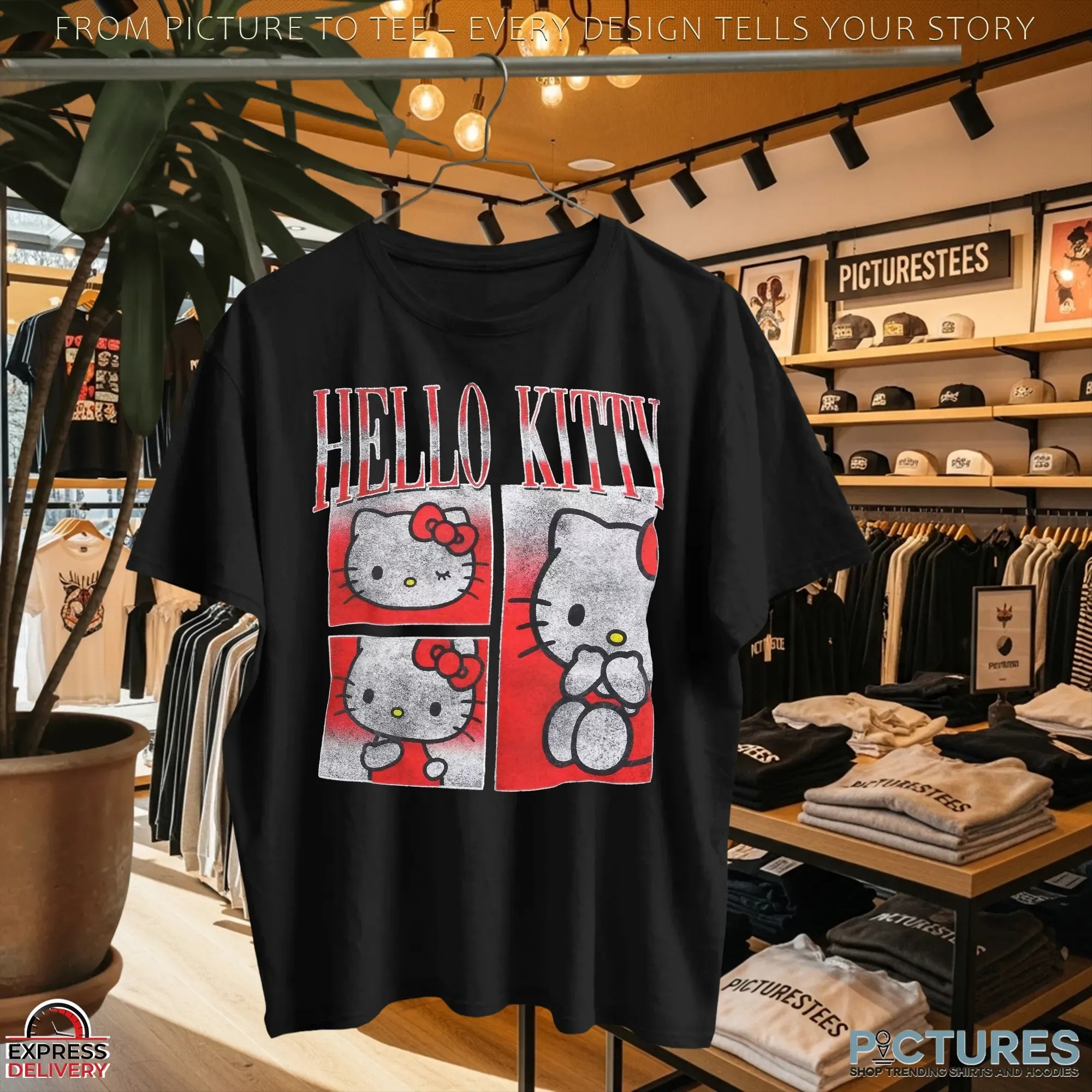 Hello Kitty Collage Vintage Bootleg T Shirt