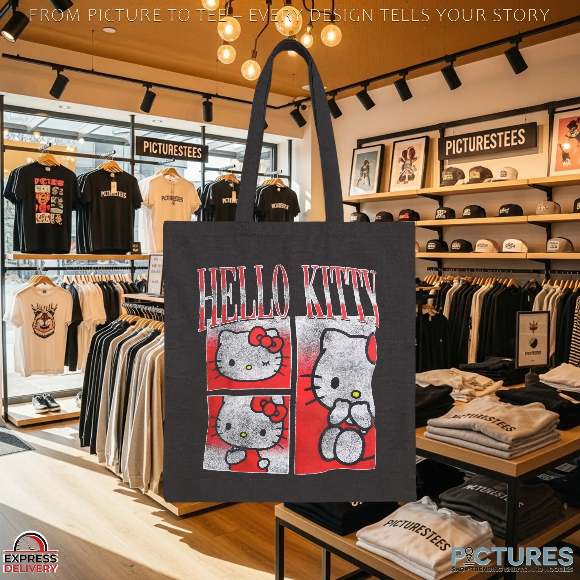 Hello Kitty Collage Vintage Bootleg T Shirt