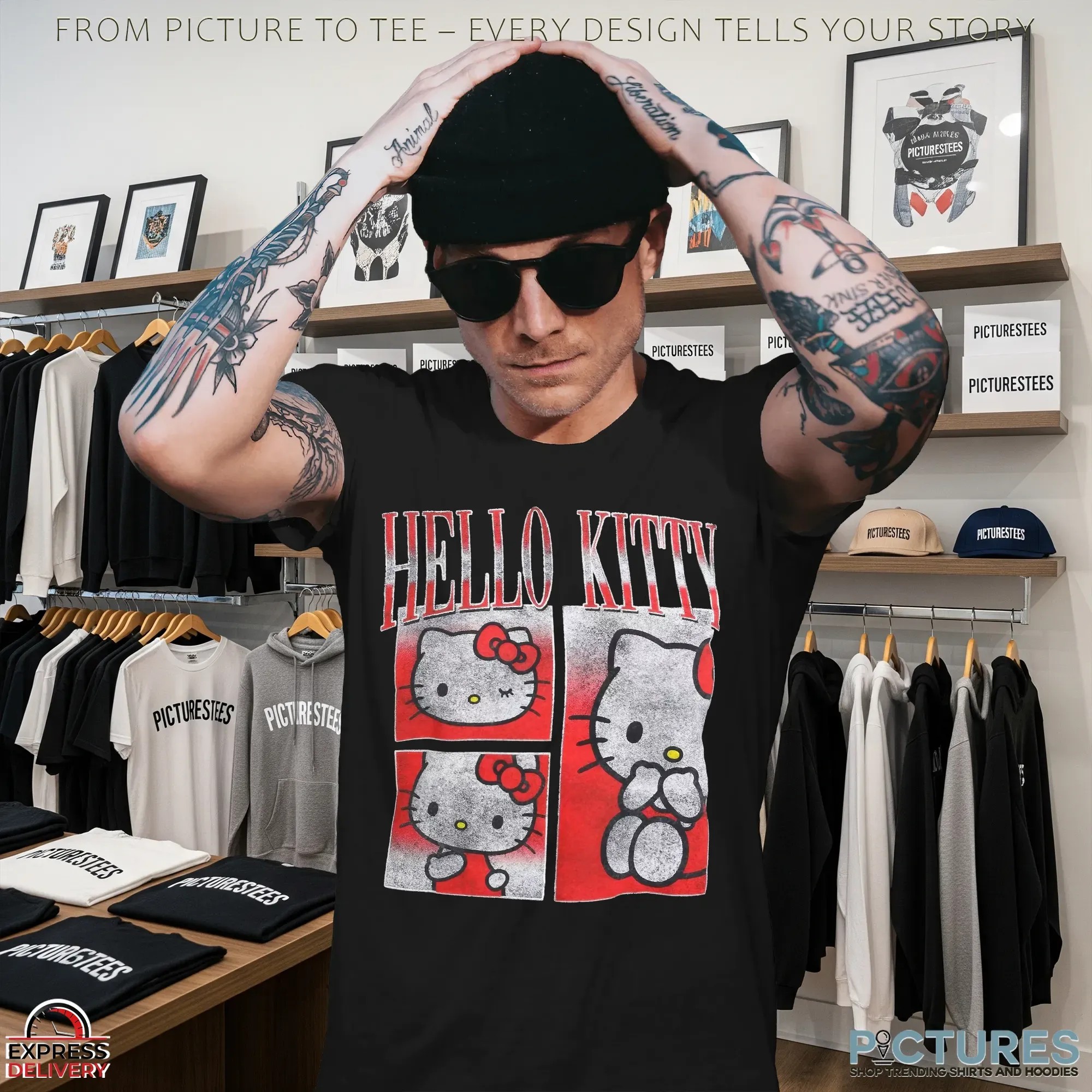 Hello Kitty Collage Vintage Bootleg T Shirt