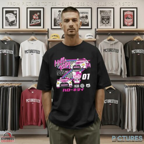 Hello Kitty Racing F1 Graphic T Shirt
