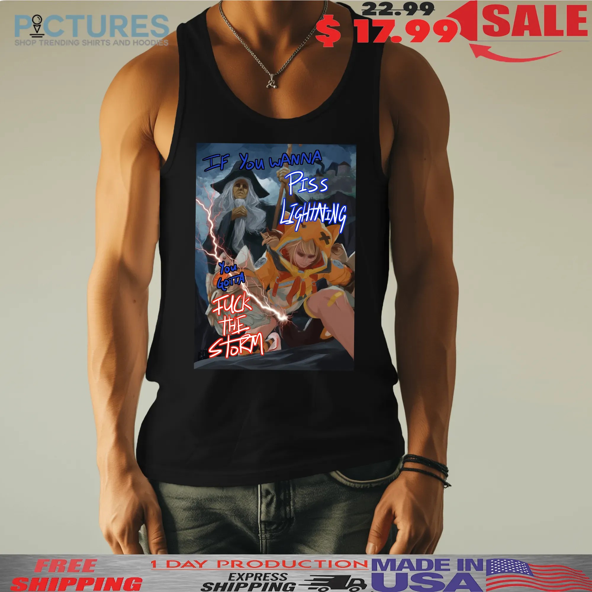 Hololive Gigi Murin X Wizard Ojisan If You Wanna Piss Lightning You Gotta Fuck The Storm Quote T Shirt Hololive Gigi Murin X Wizard Ojisan If You Wanna Piss Lightning You Gotta Fuck The Storm Quote T Shirt