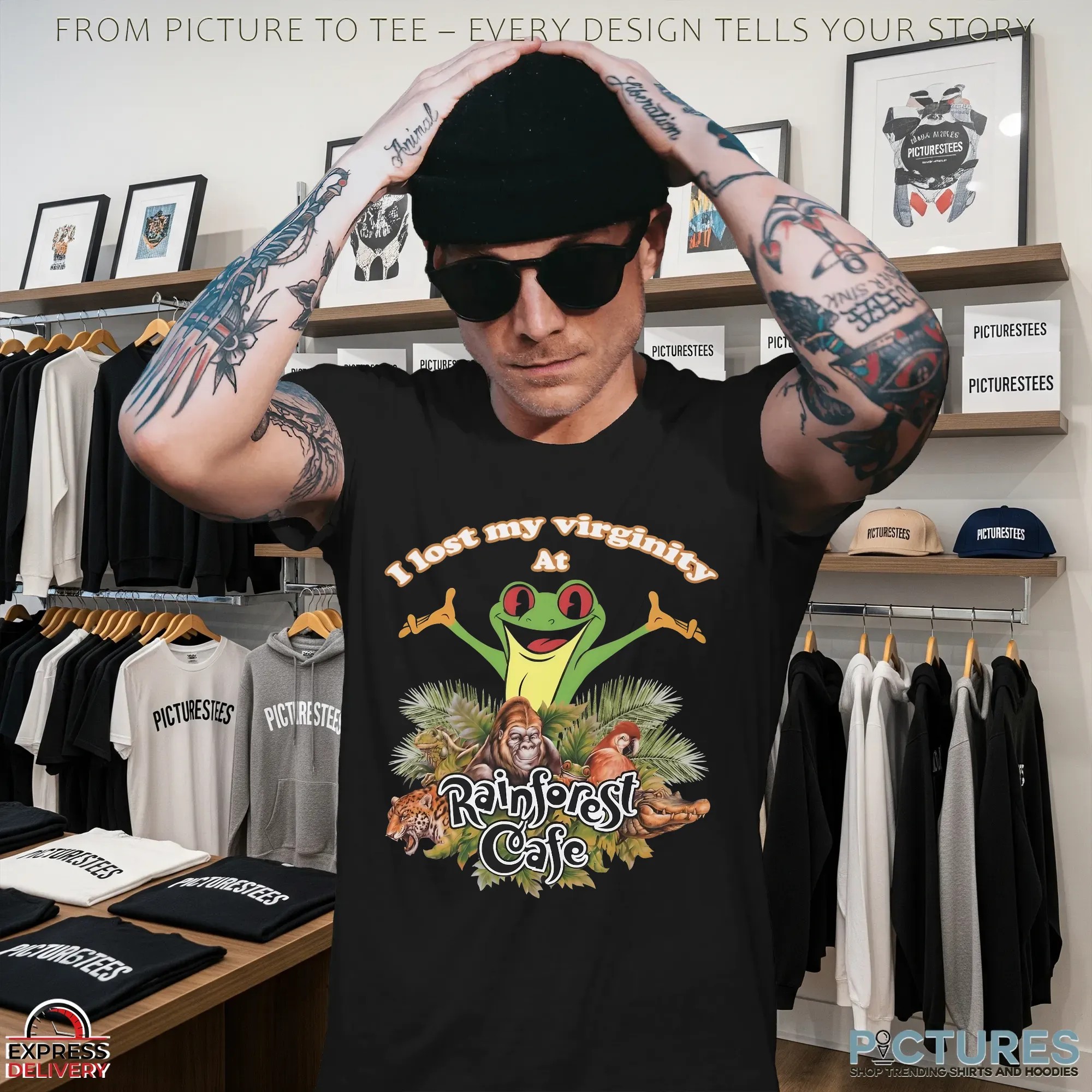 I Lost My Virginity At Rainforest Cafe Graphic Animals T Shirt