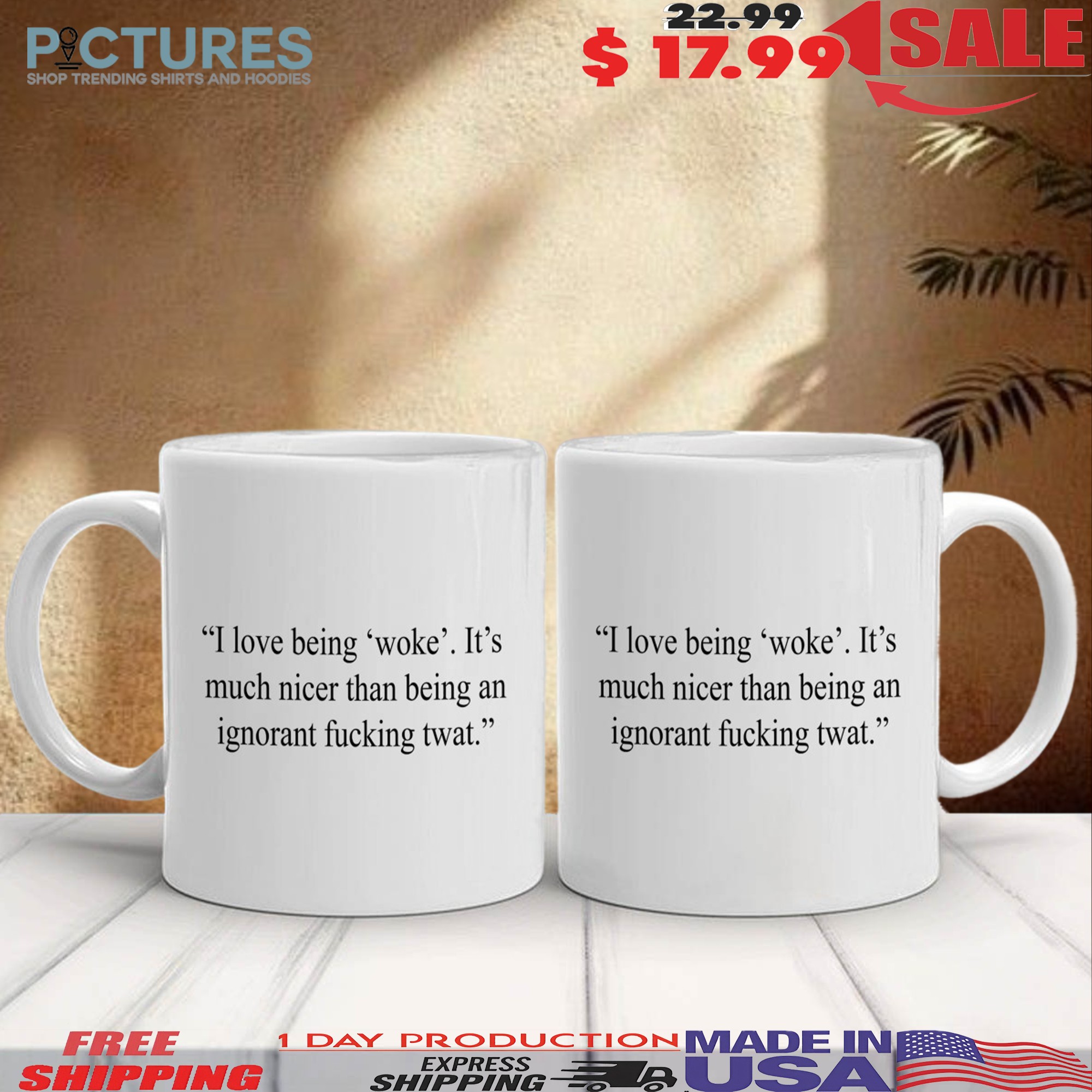 I Love Being Woke It's Much Nicer Than Being An Ignorant Fucking Twat Mug