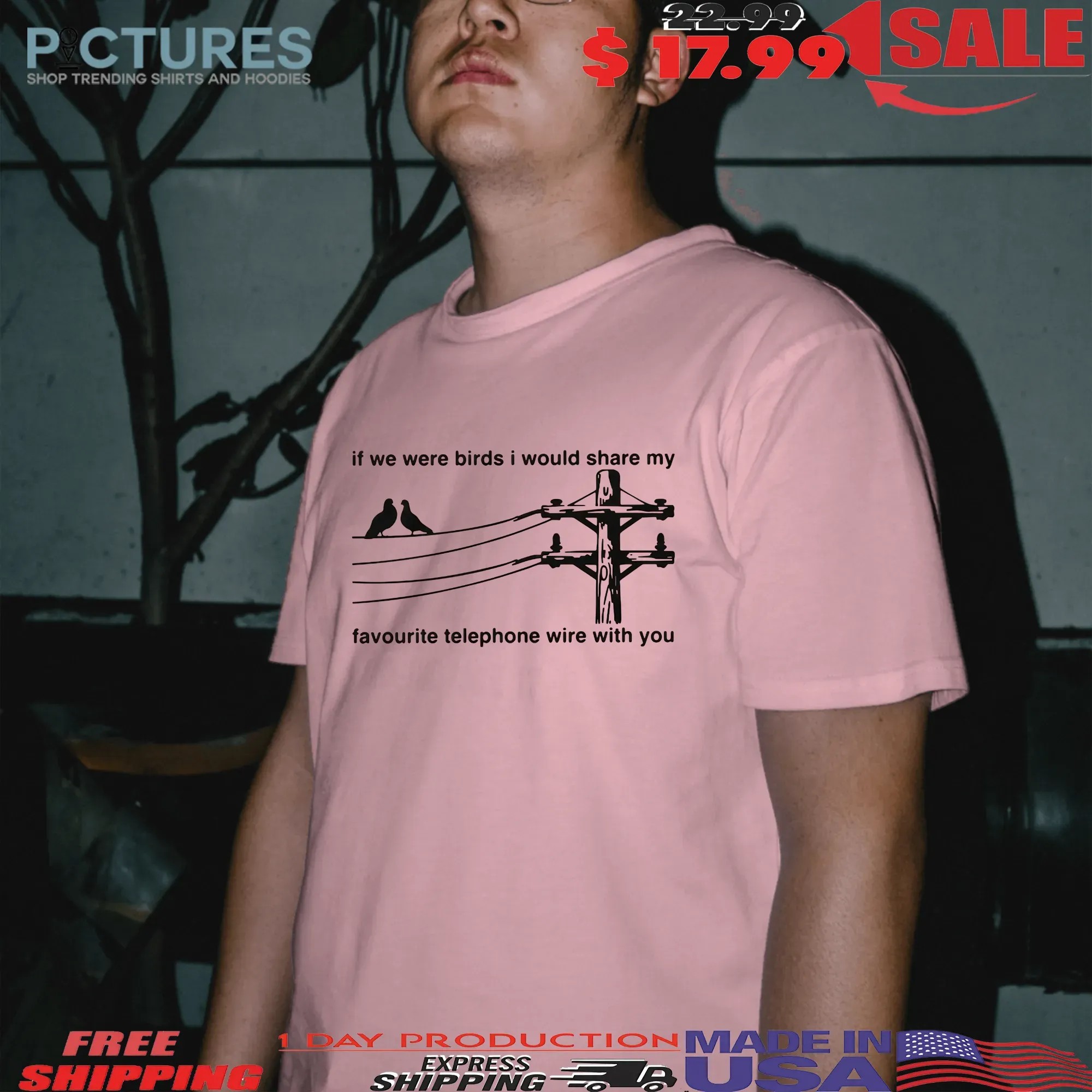 If We Were Birds I Would Share My Favourite Telephone Wire With You T Shirt