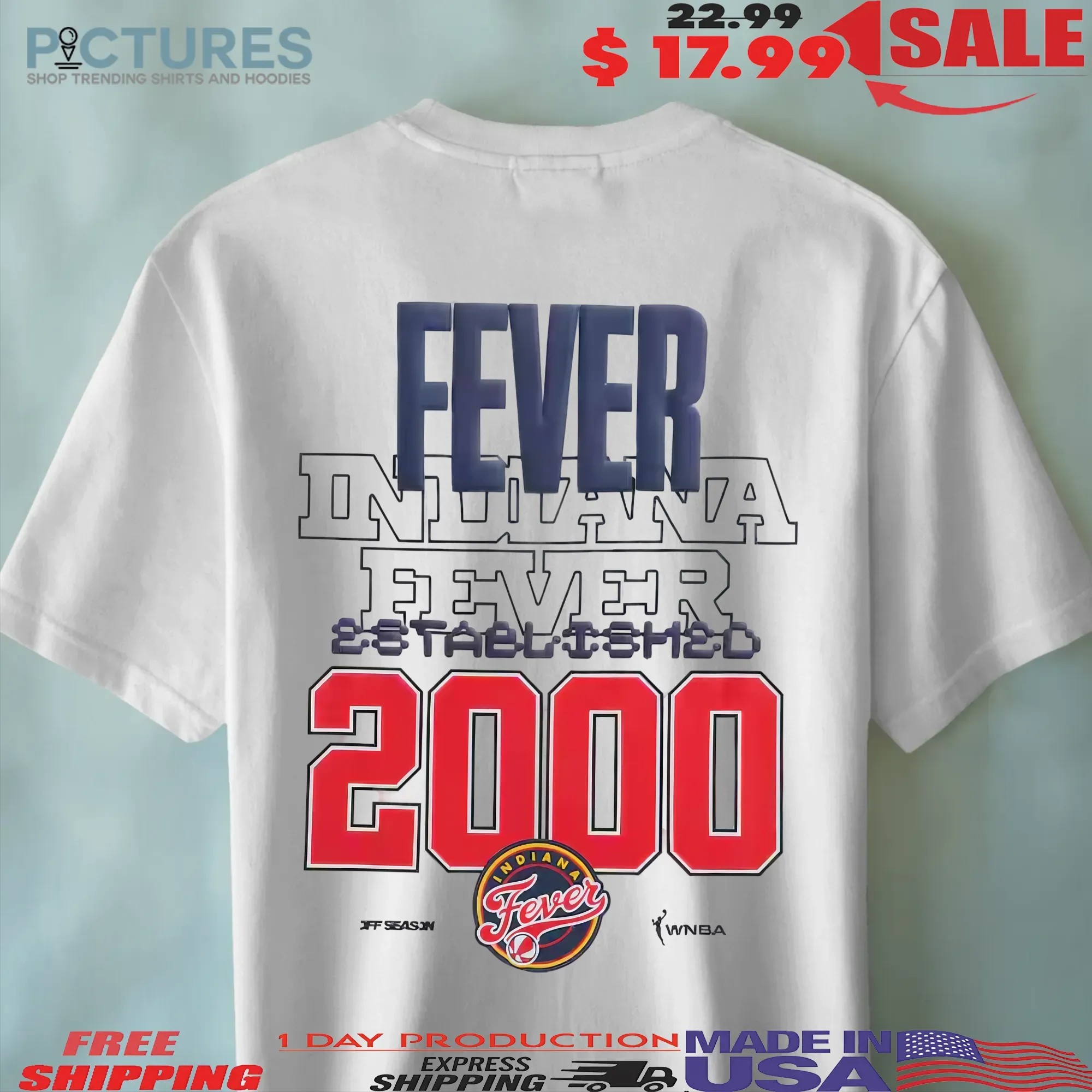 Indiana Fever Estd 2000 Off Season WNBA Graphic T Shirt