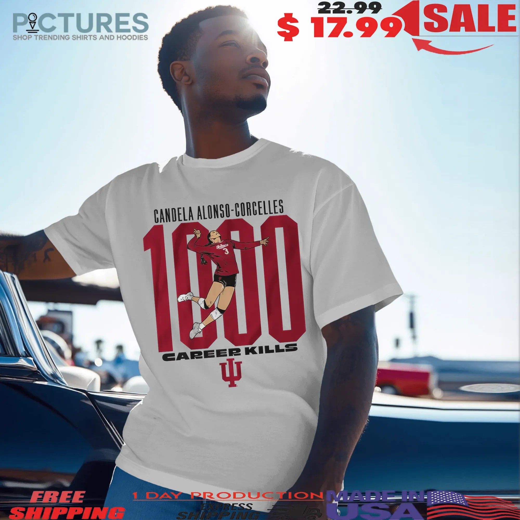 Indiana Volleyball Candela Alonso-corcelles 1000 Career Kills T Shirt