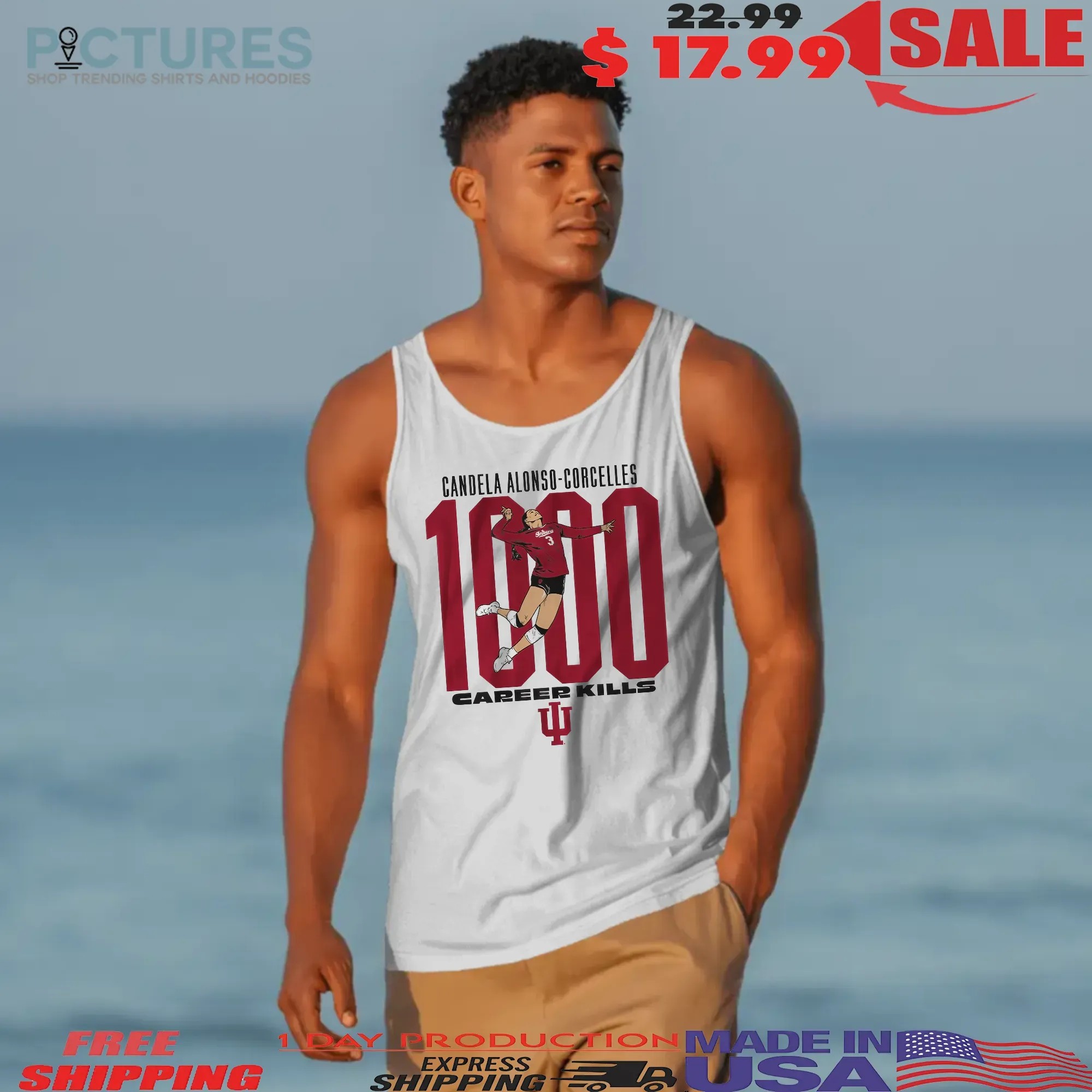 Indiana Volleyball Candela Alonso-corcelles 1000 Career Kills T Shirt