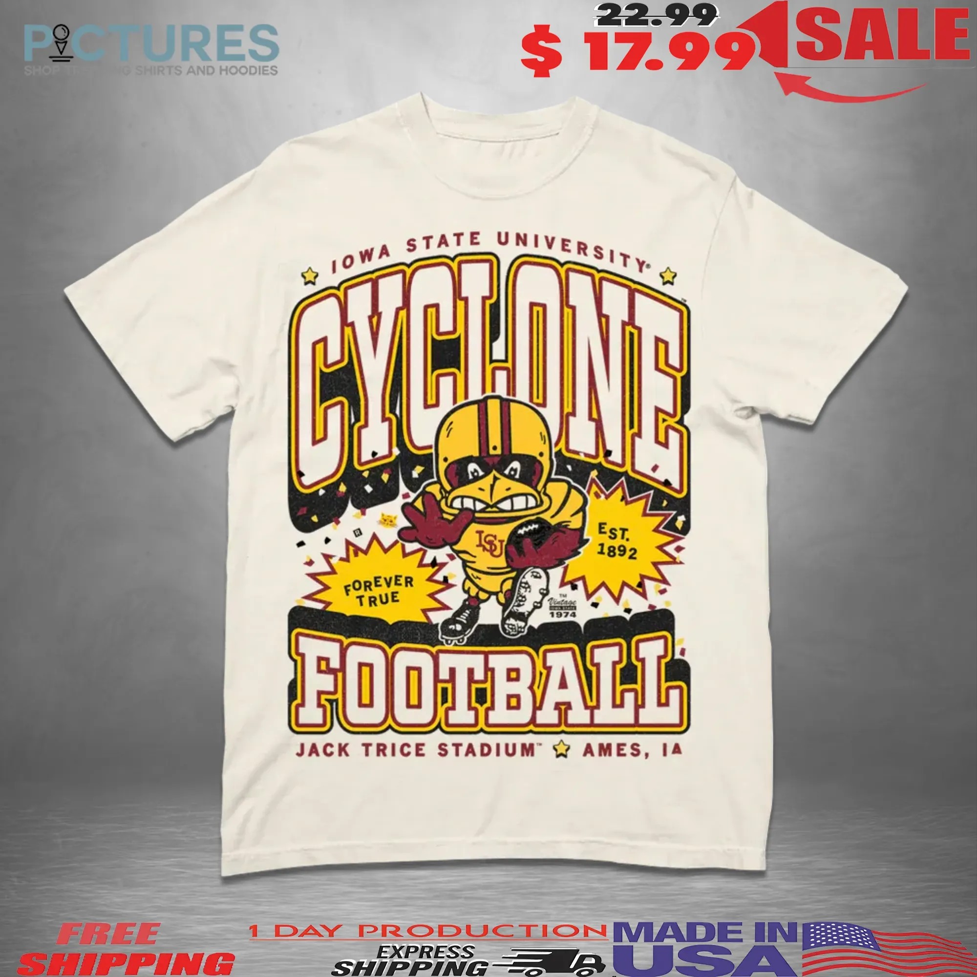 Iowa State Cyclones Football Jack Trice Stadium Ames IA Max Collegiate T Shirt