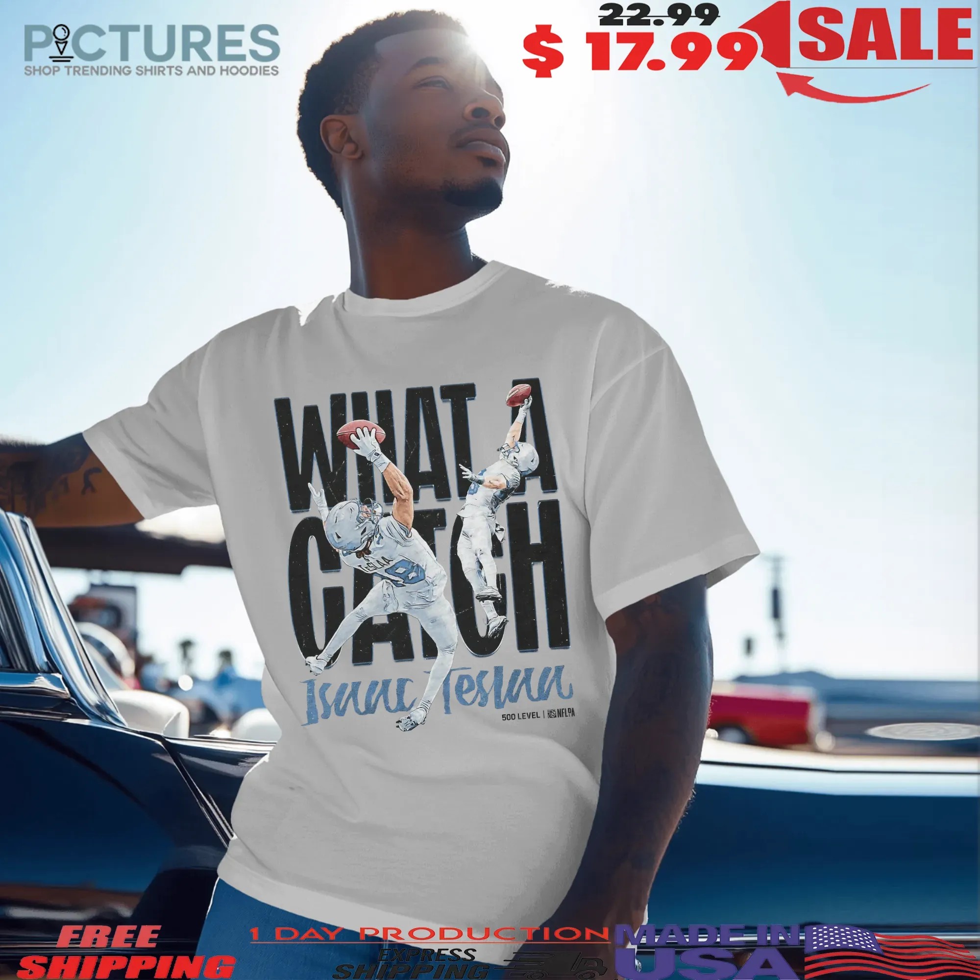 Isaac Teslaa Detroit Lion Football What A Catch T Shirt