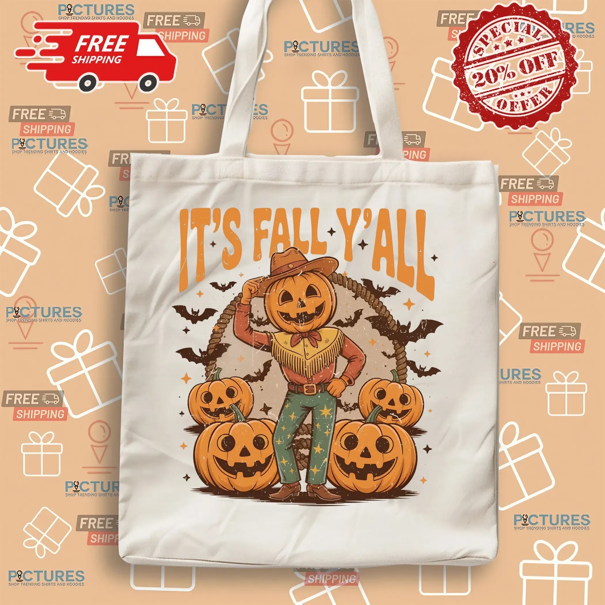 It's Fall Y'all Pumpkins Halloween Pumpkin Cowboy Western Halloween Fall Season T Shirt