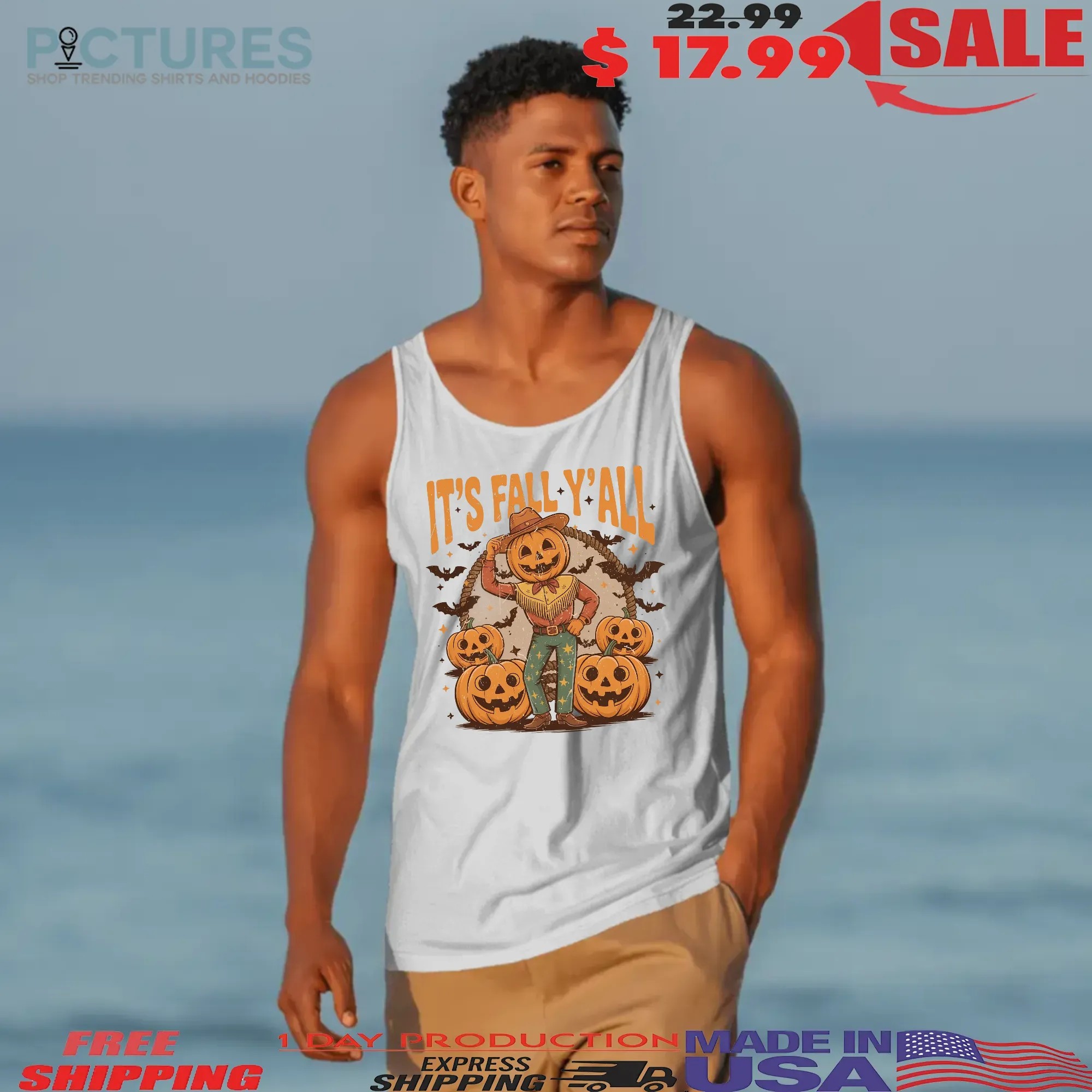 It's Fall Y'all Pumpkins Halloween Pumpkin Cowboy Western Halloween Fall Season T Shirt