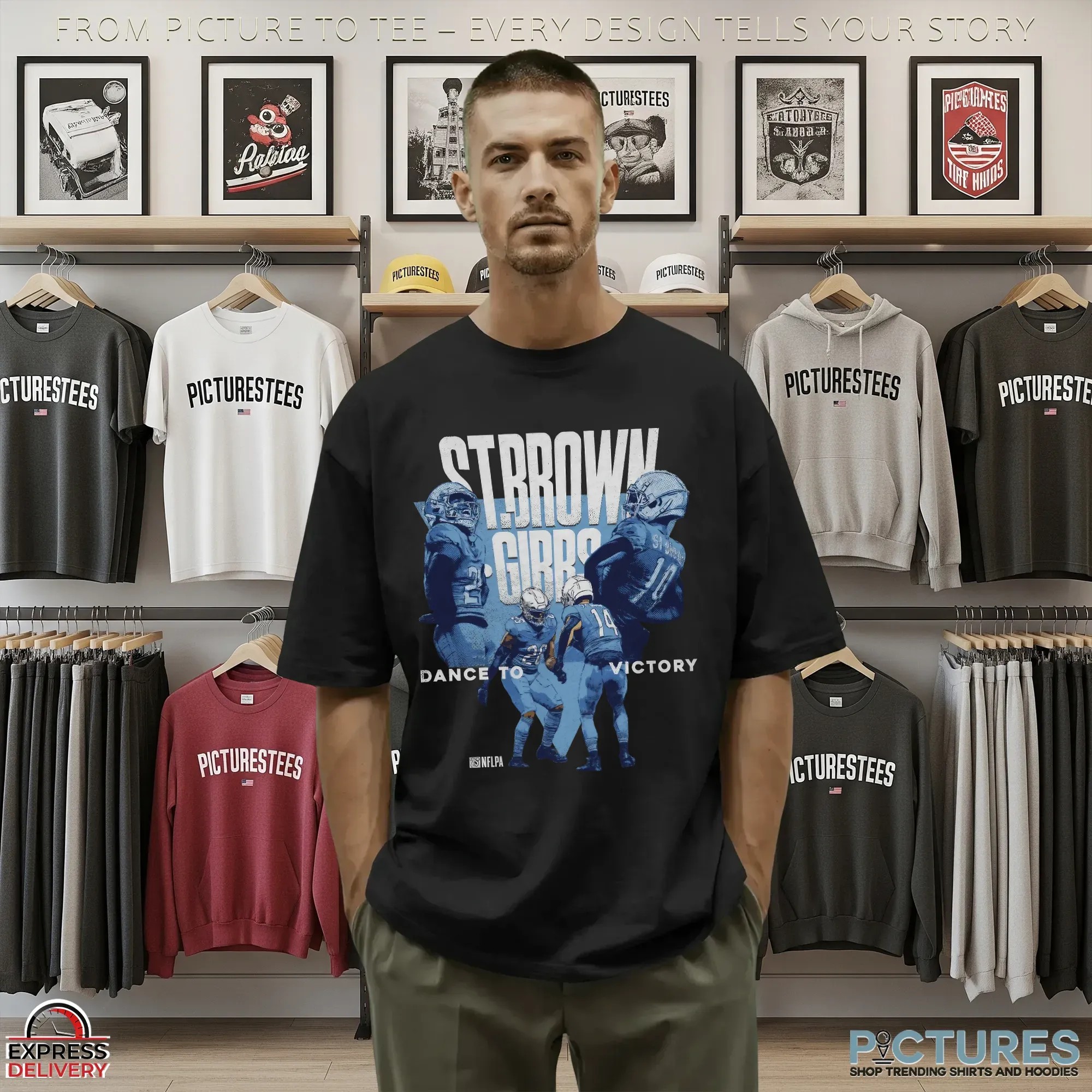 Jahmyr Gibbs And Amon Ra St Brown Detroit Victory Dance T Shirt