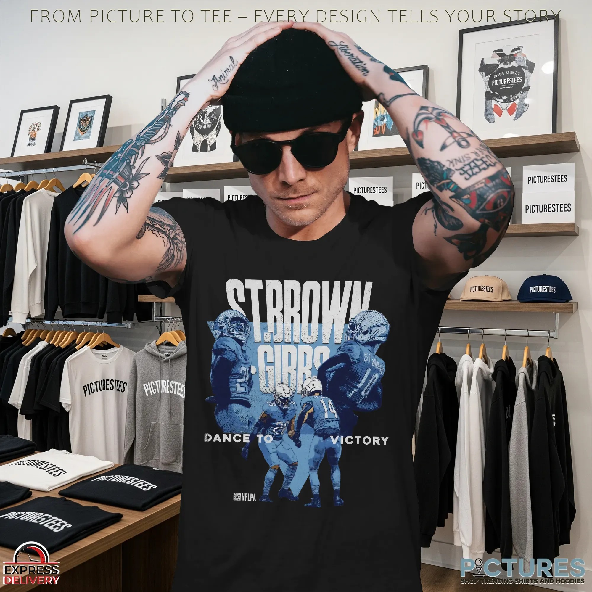 Jahmyr Gibbs And Amon Ra St Brown Detroit Victory Dance T Shirt