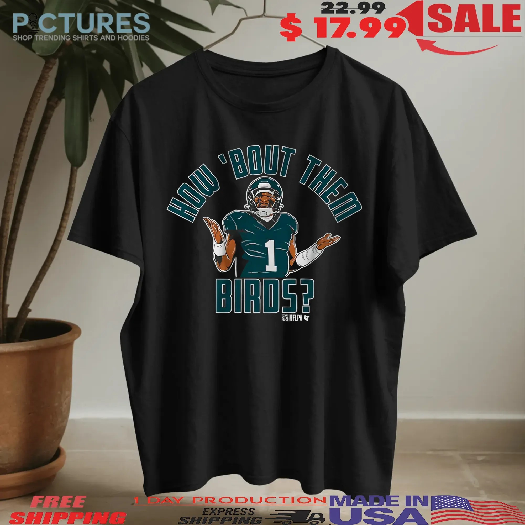 Jalen Hurts Philadelphia Eagles How 'Bout Them Birds Graphic T Shirt
