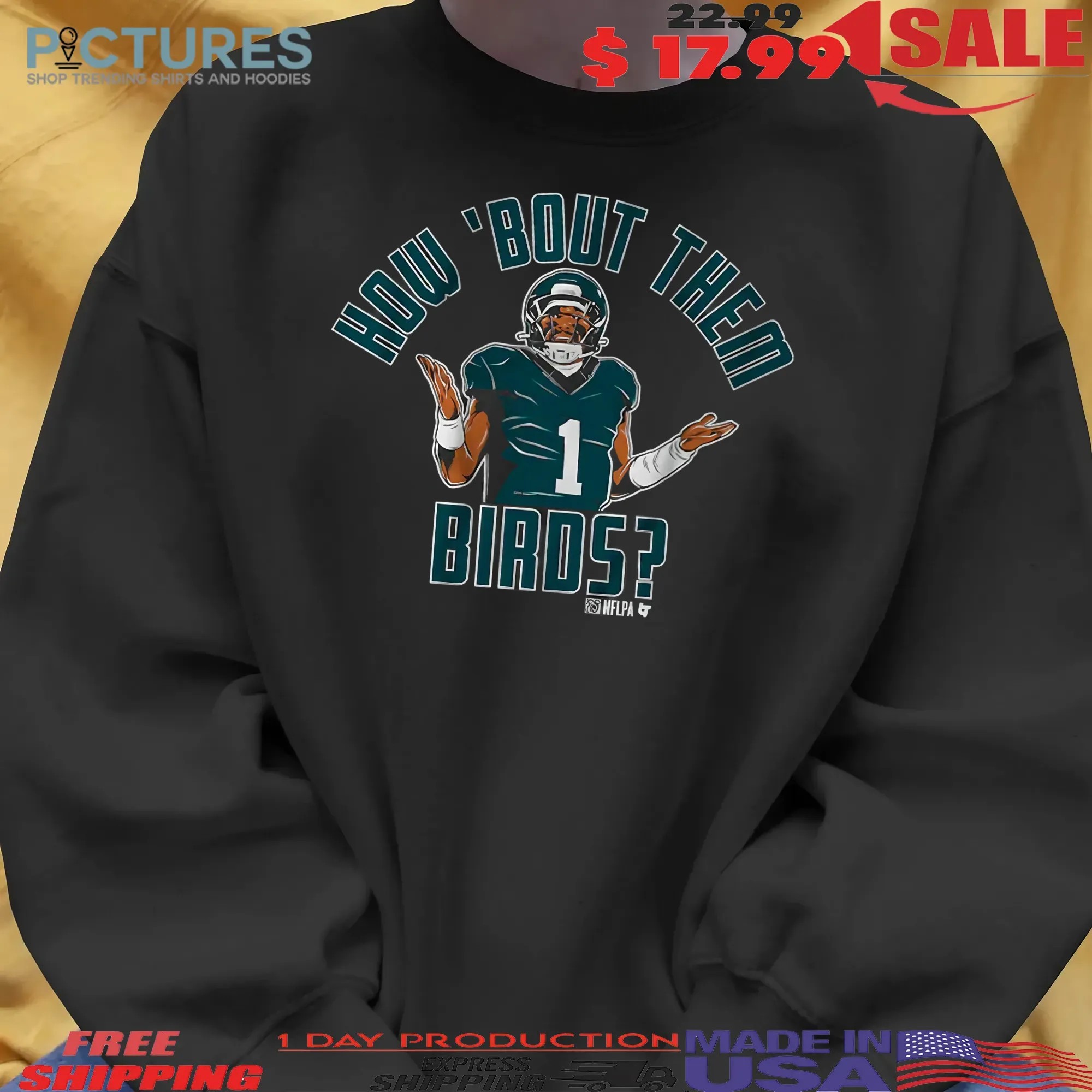 Jalen Hurts Philadelphia Eagles How 'Bout Them Birds Graphic T Shirt