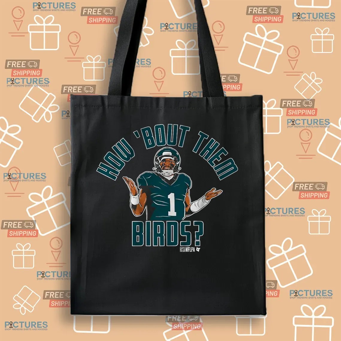Jalen Hurts Philadelphia Eagles How 'Bout Them Birds Graphic T Shirt