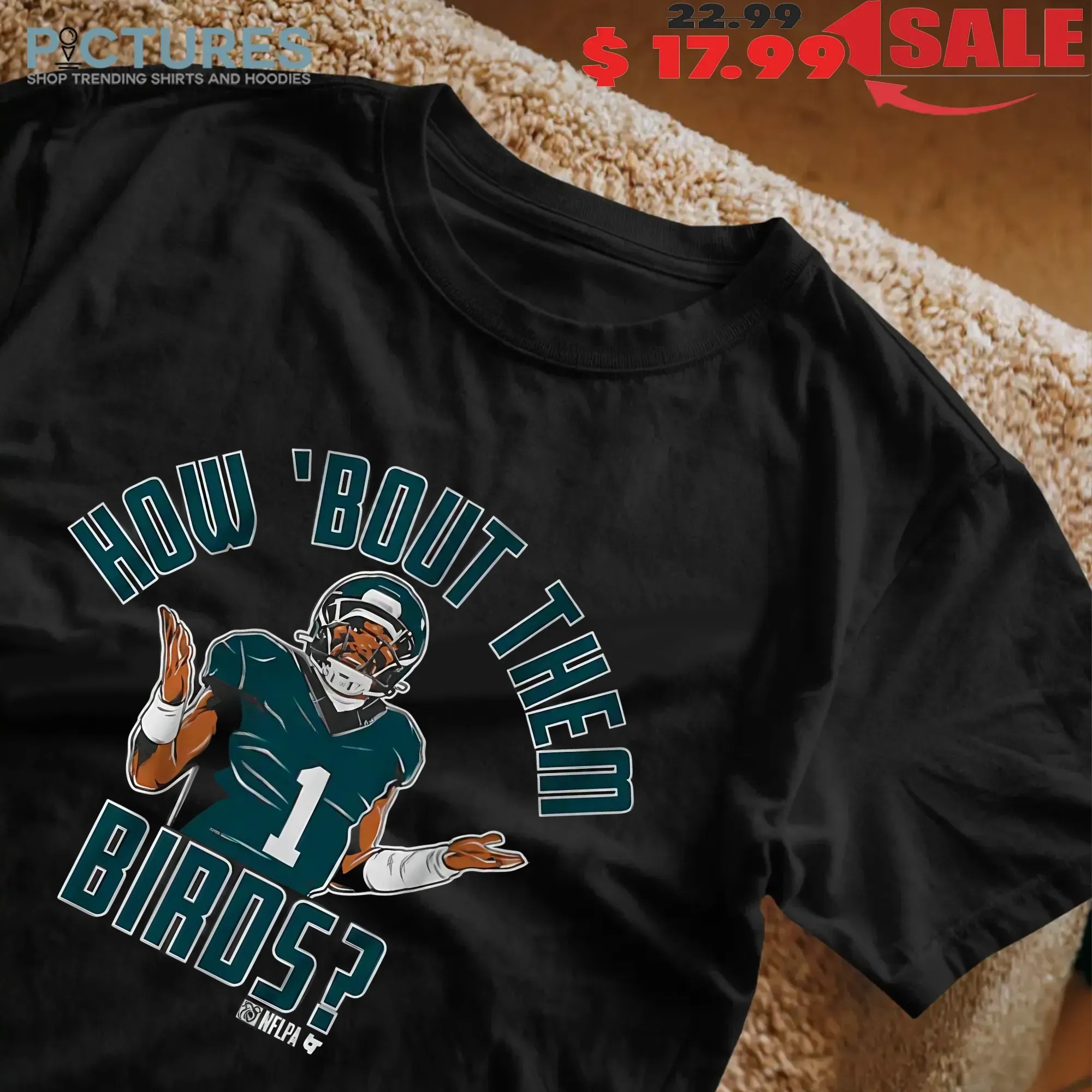 Jalen Hurts Philadelphia Eagles How 'Bout Them Birds Graphic T Shirt