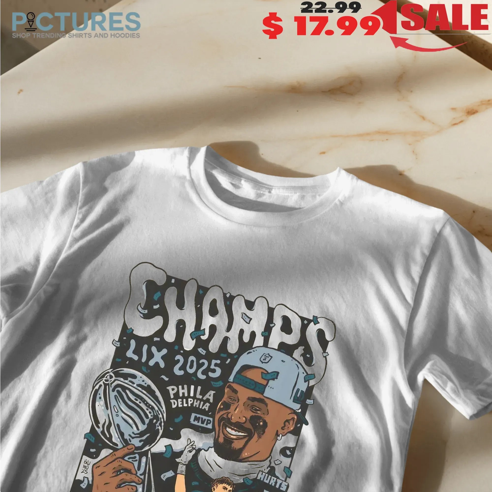 Jalen Hurts Philadelphia Eagles Super Bowl Champs Lix 2025 Mvp Victory Parade Graphic T Shirt