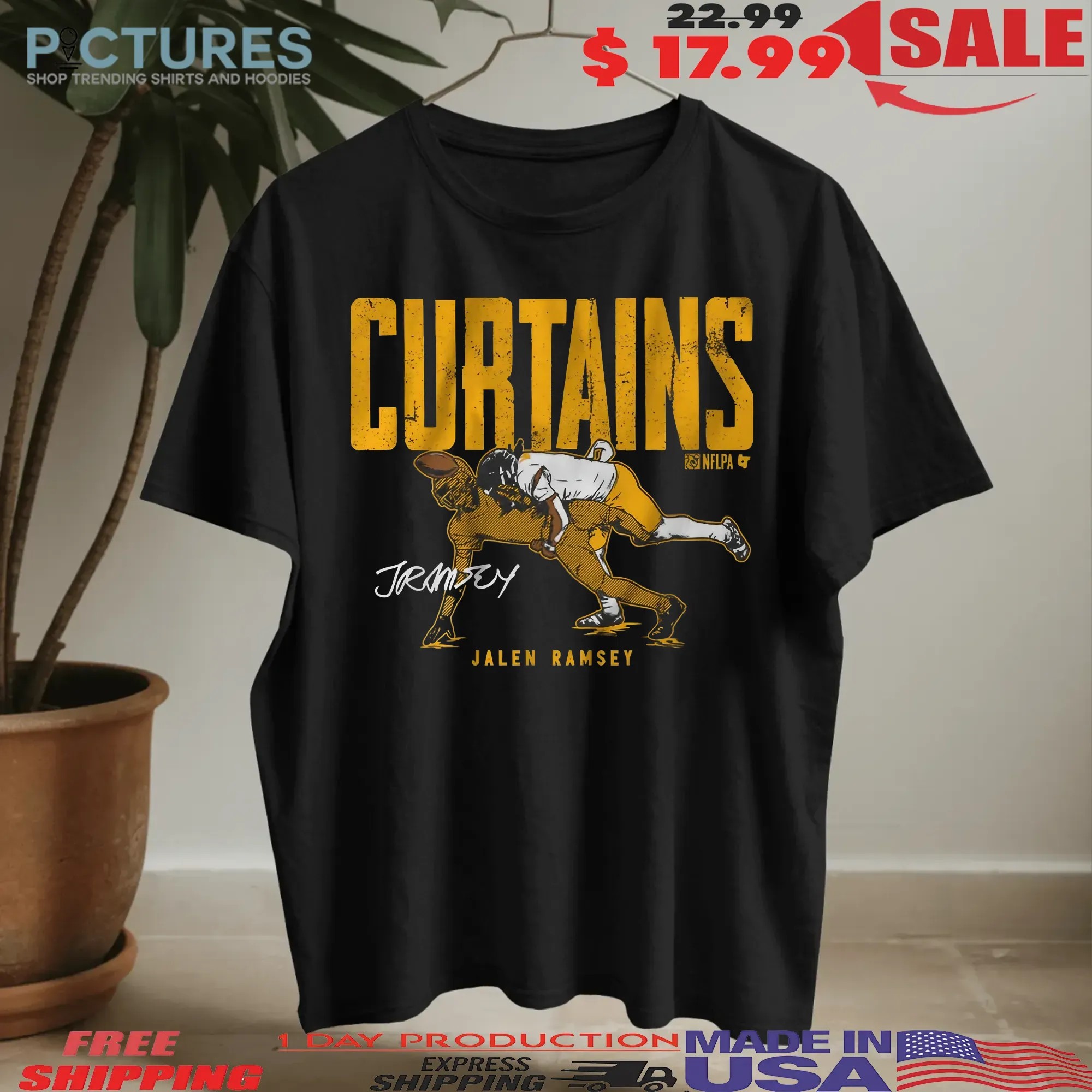 Jalen Ramsey Pittsburgh Steelers Called Game Curtains Signature T Shirt