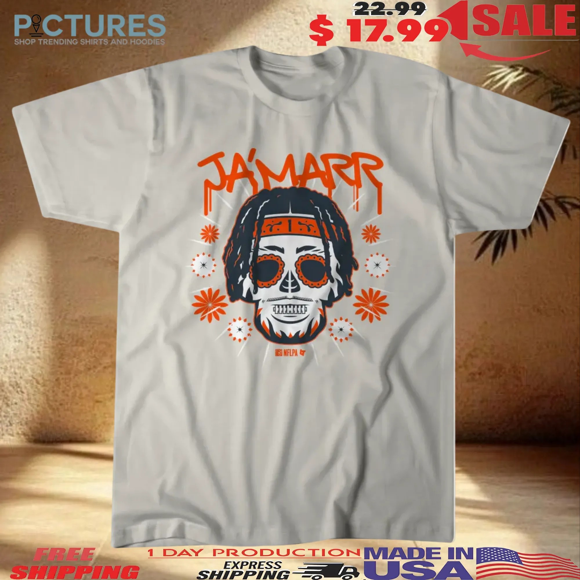 Ja’marr Chase Cincinnati Bengals Sugar Skull Remix Football Halloween T Shirt