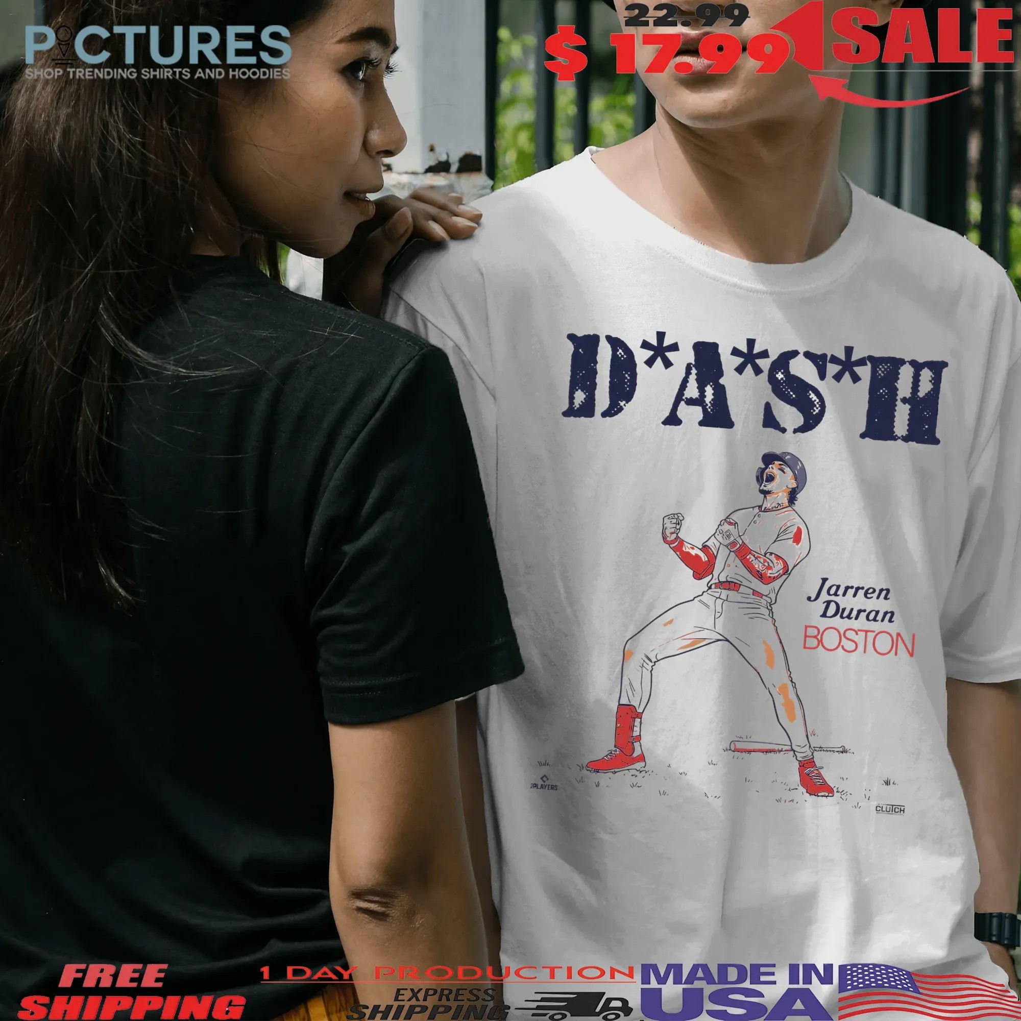 Jarren Duran Boston Red Sox DASH Super Star Pose Baseball Graphic T Shirt