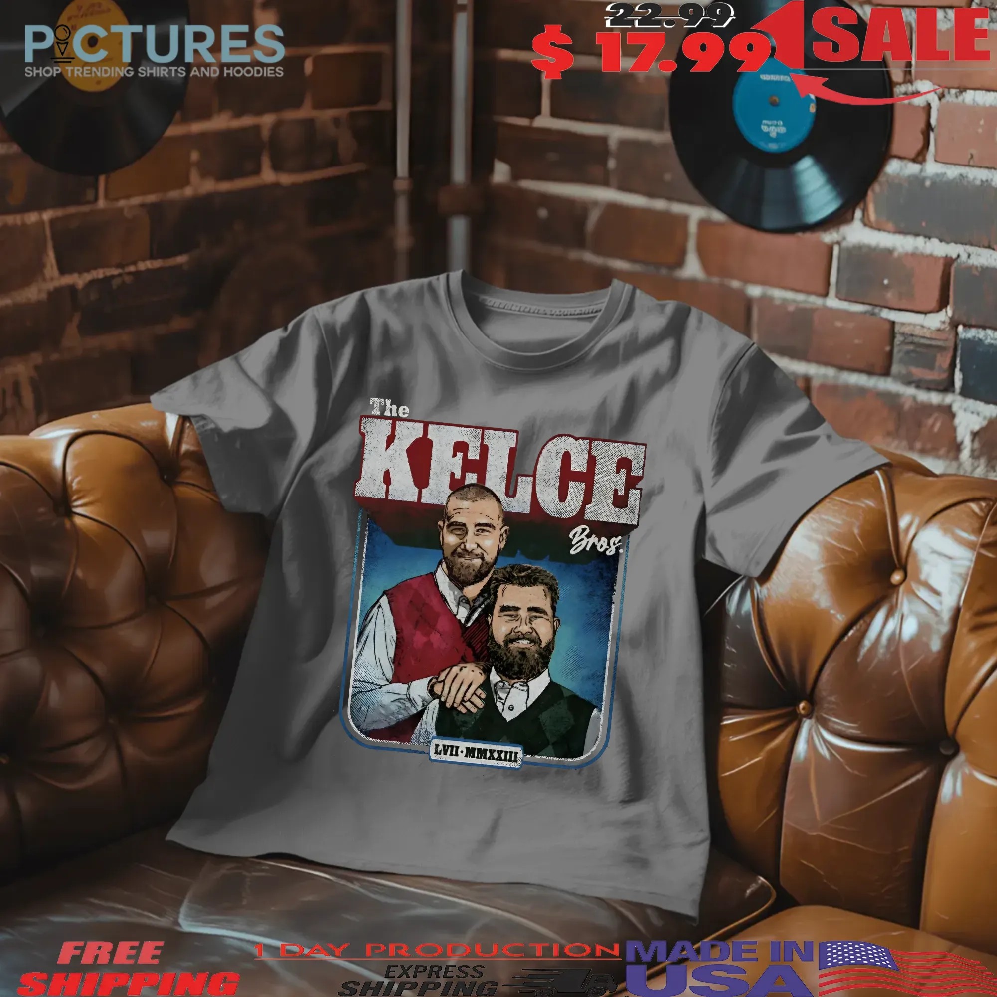 Jason Kelce and Travis Kelce The Kelce Brothers Parody T Shirt