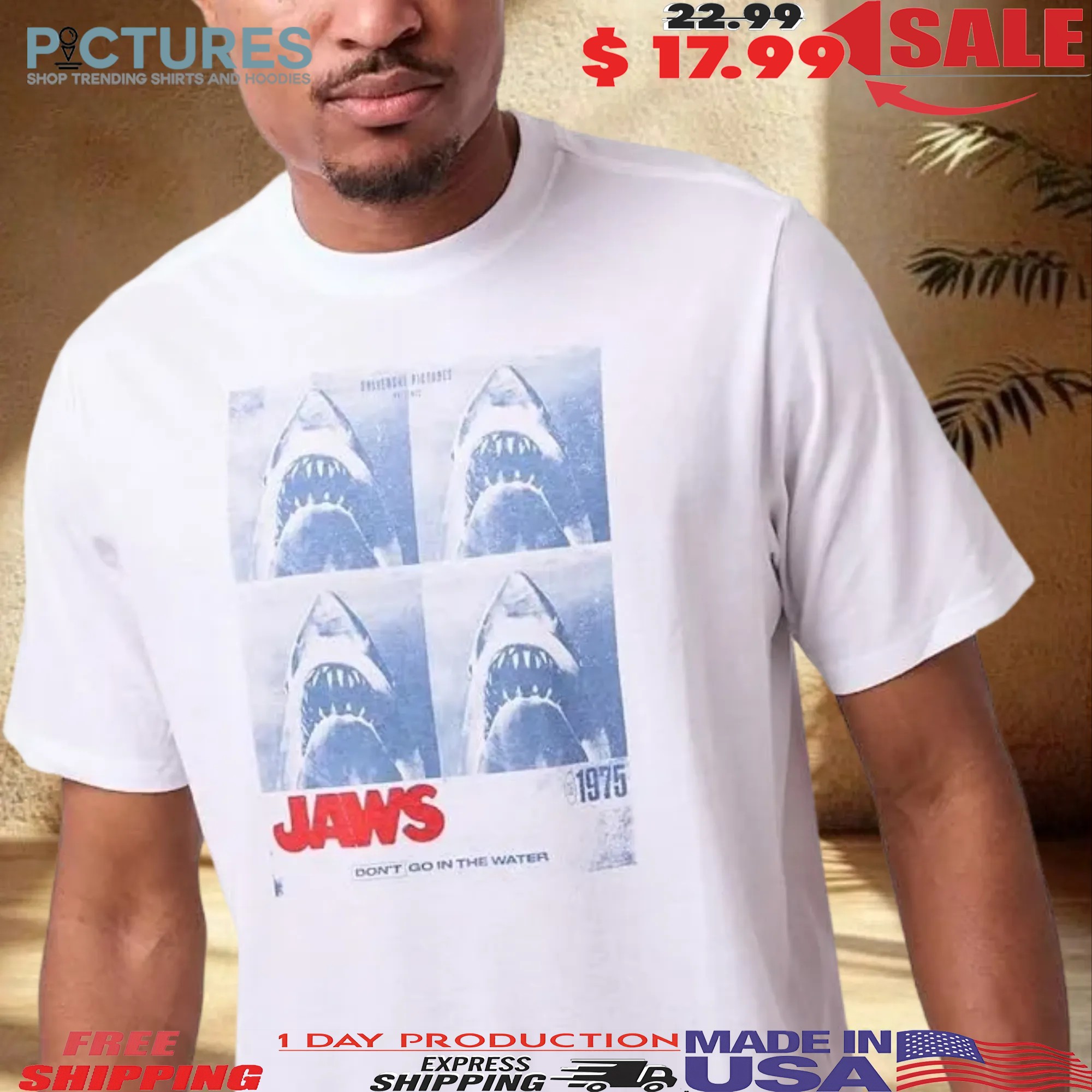 Jaws Shark Grid Don't Go In The Water T Shirt Jaws Shark Grid Don't Go In The Water T Shirt