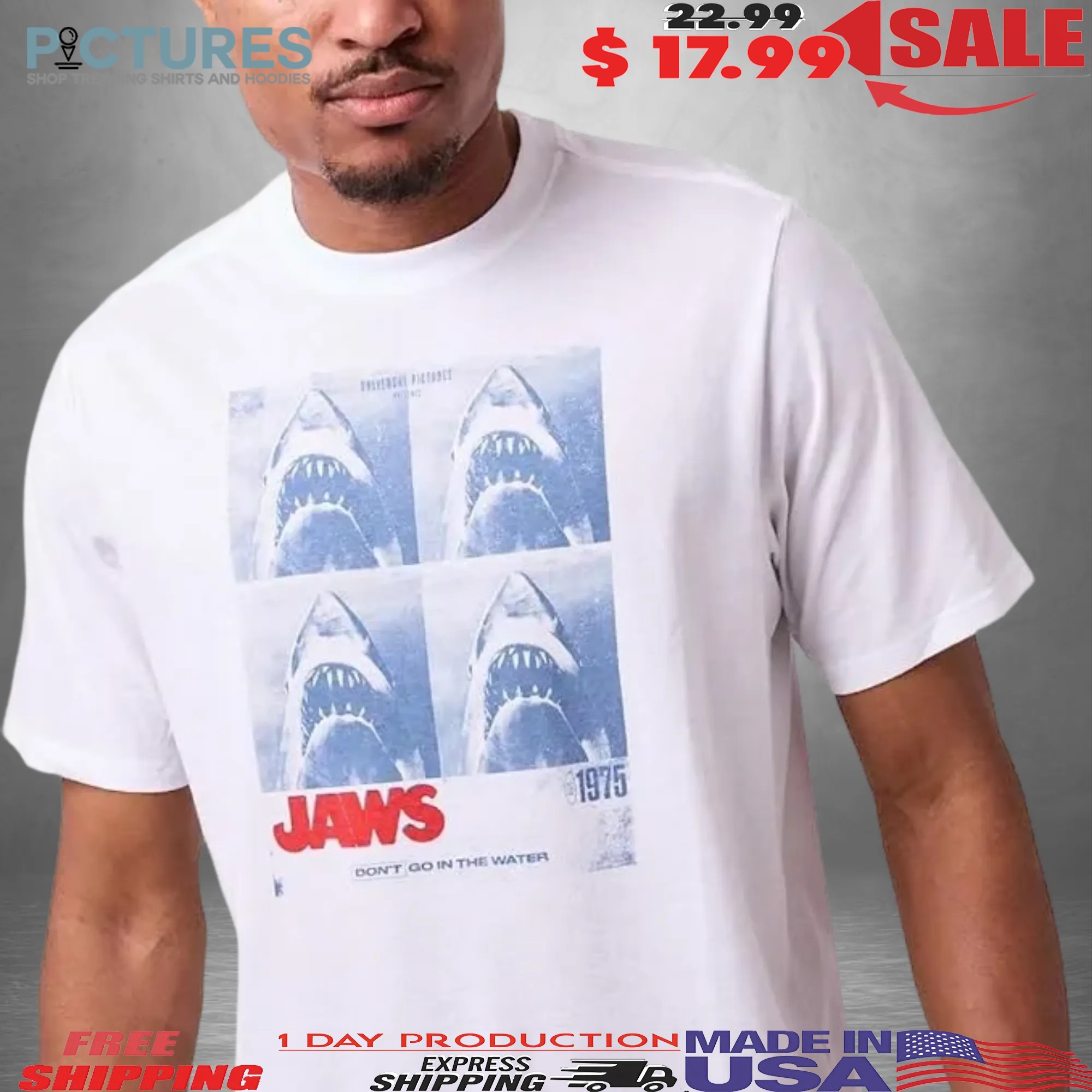 Jaws Shark Grid Don't Go In The Water T Shirt Jaws Shark Grid Don't Go In The Water T Shirt