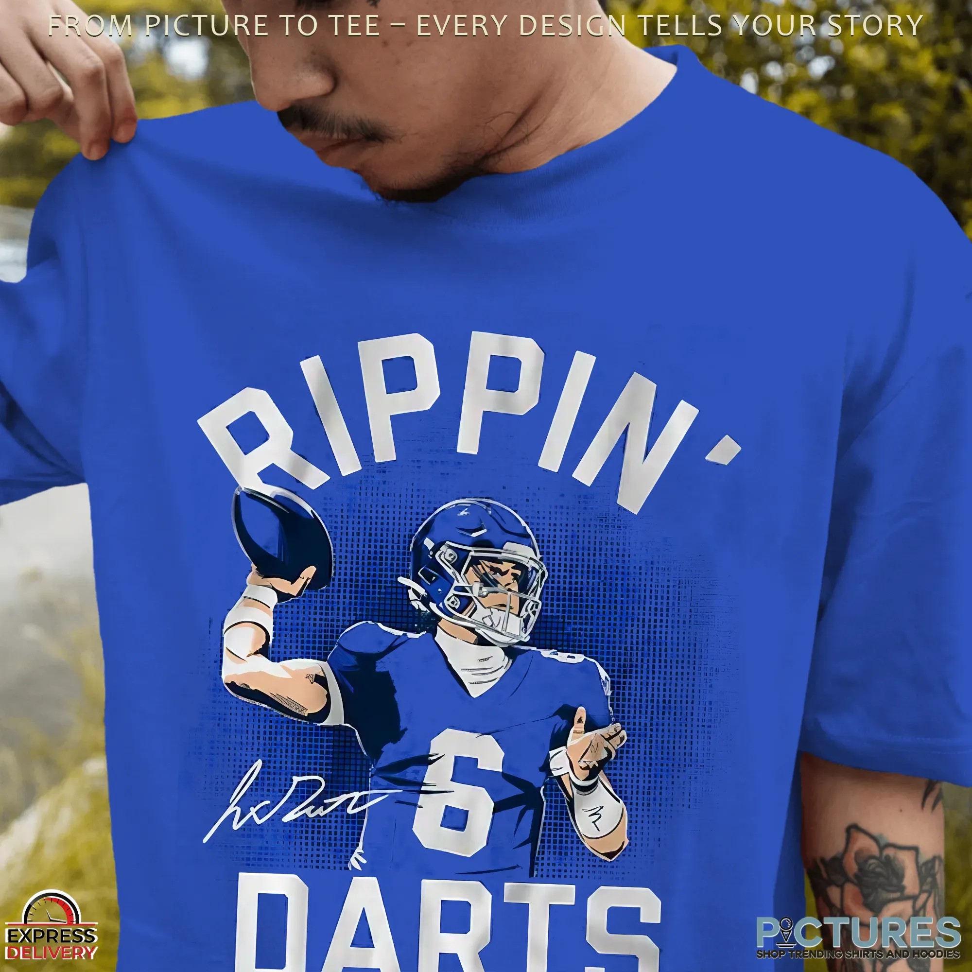 Jaxson Dart Rippin' Darts Graphic Signature T Shirt