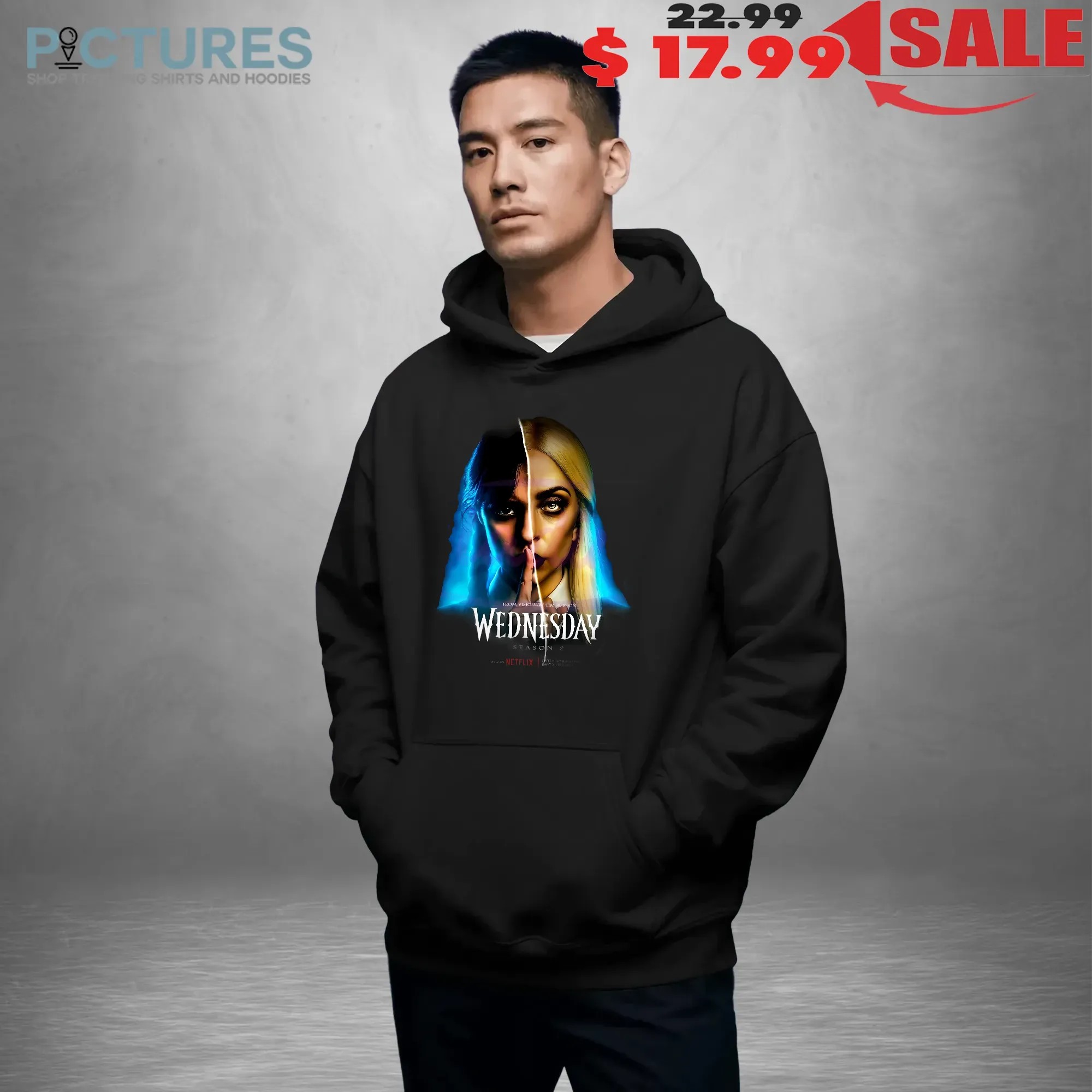 Jenna Ortega And Lady Gaga Wednesday Season 2 Rosaline Rotwood T Shirt