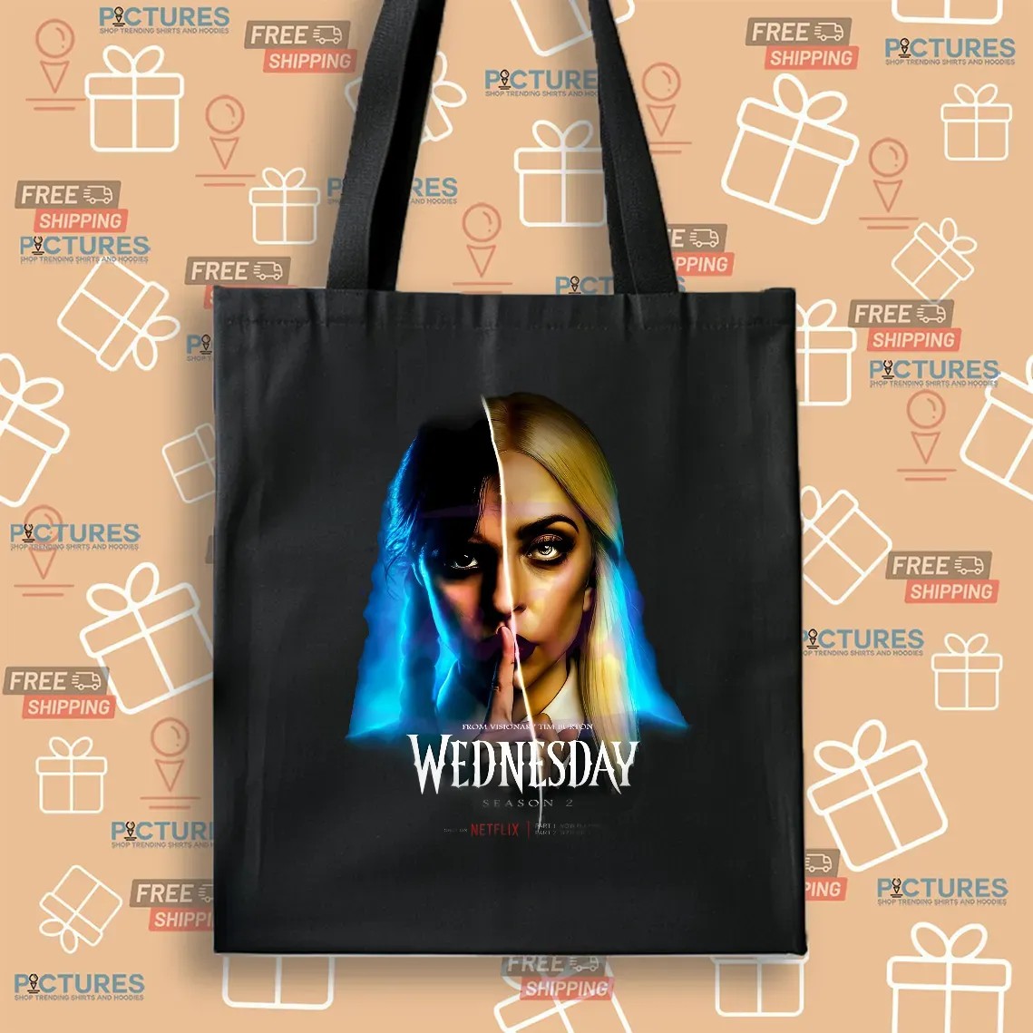 Jenna Ortega And Lady Gaga Wednesday Season 2 Rosaline Rotwood T Shirt