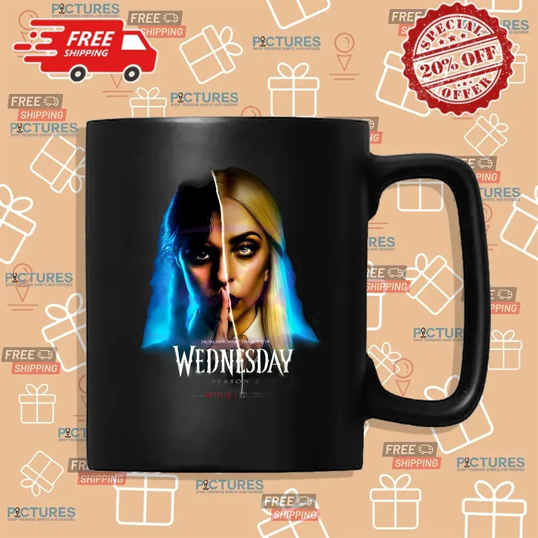 Jenna Ortega And Lady Gaga Wednesday Season 2 Rosaline Rotwood T Shirt