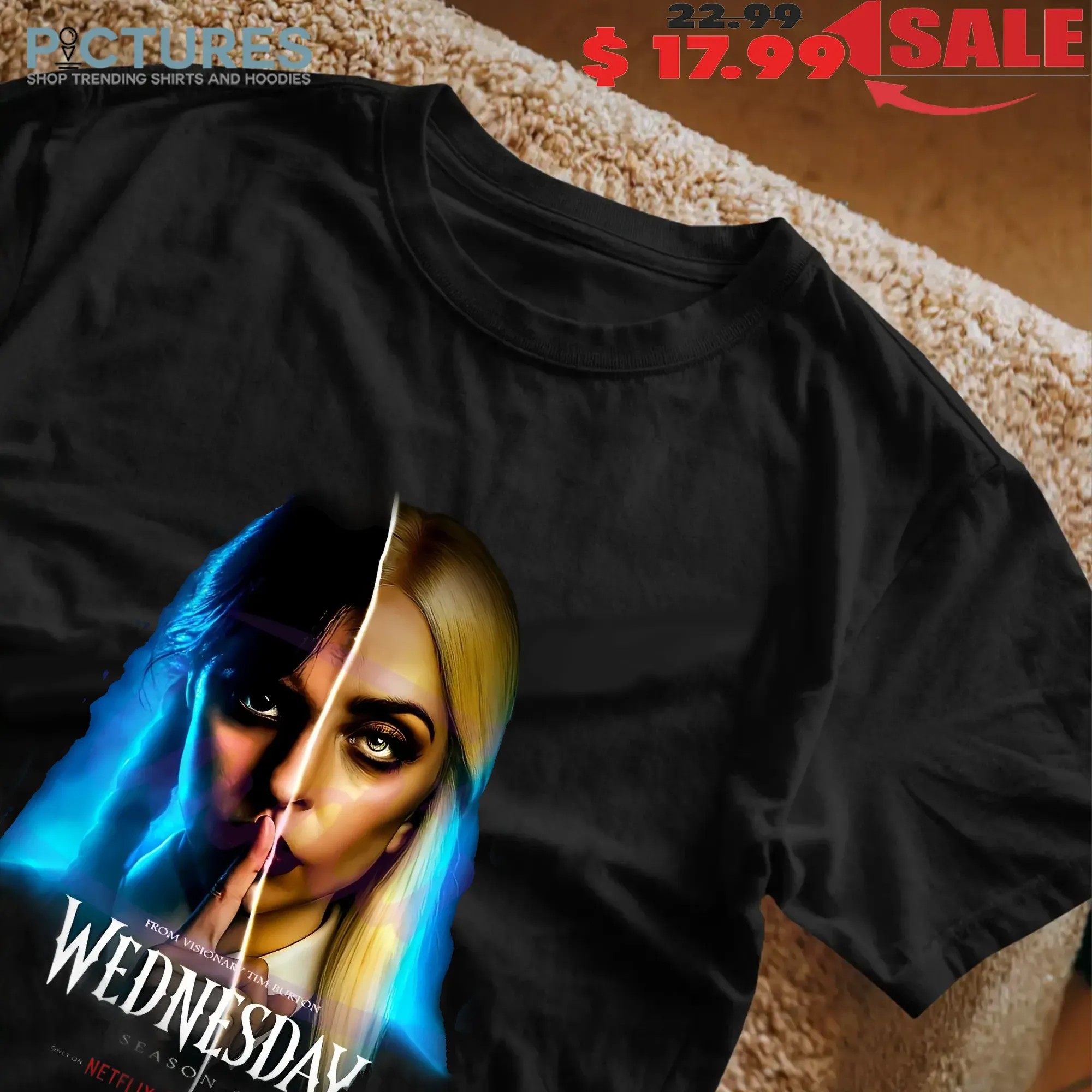 Jenna Ortega And Lady Gaga Wednesday Season 2 Rosaline Rotwood T Shirt