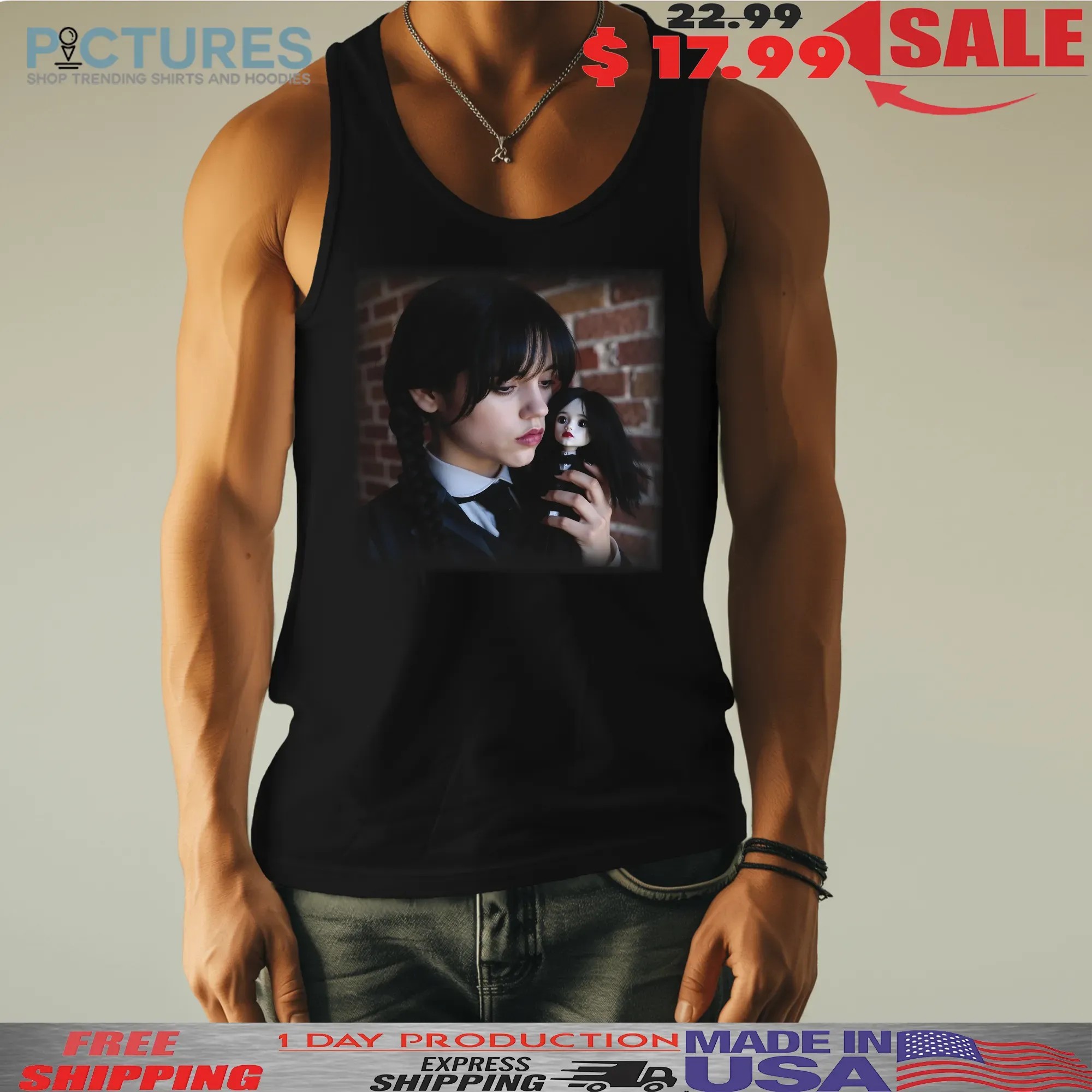 Jenna Ortega Wednesday Addams Season 2 Doll Scene Themed Halloween T Shirt