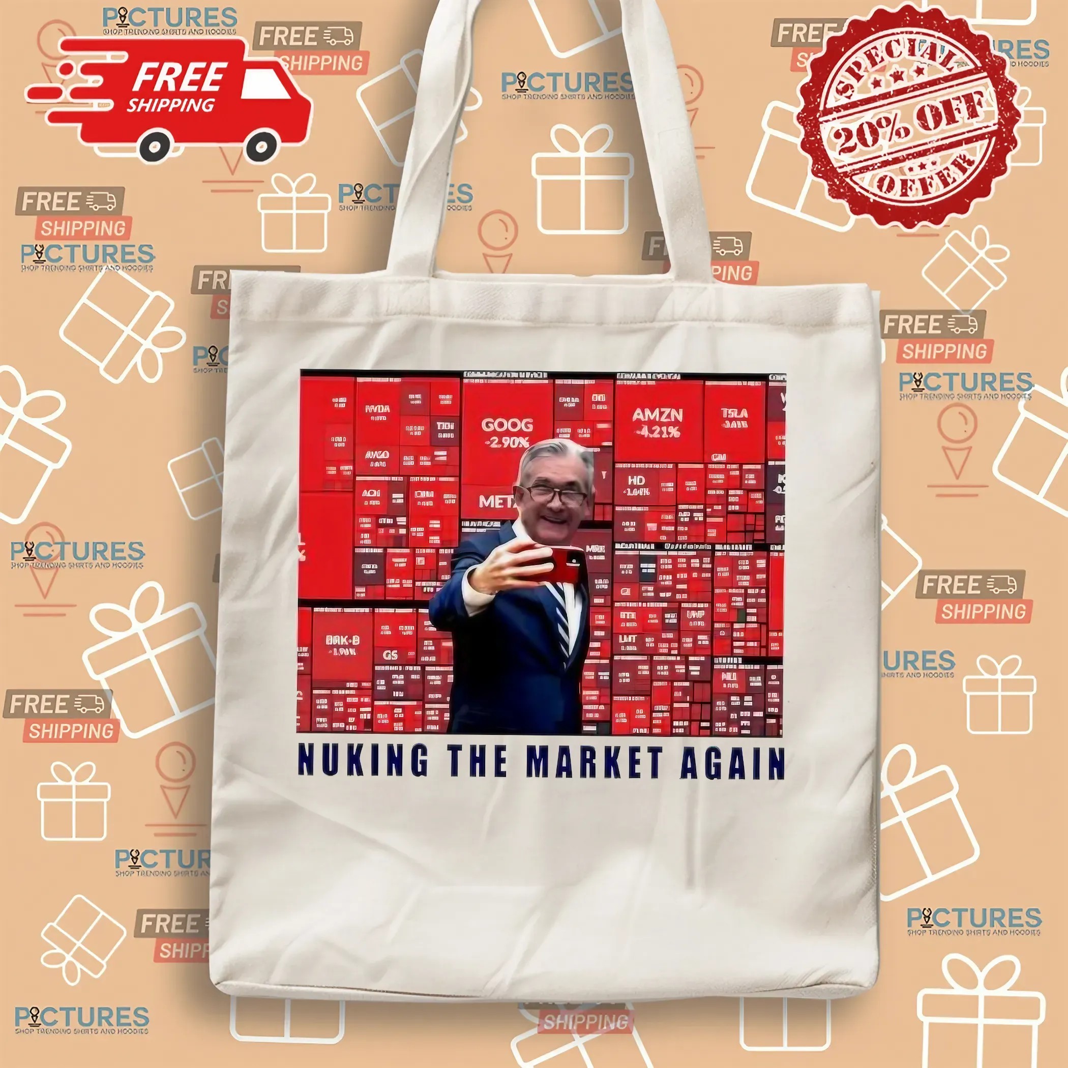 Jerome Powell Nuking The Market Again Selfie T Shirt