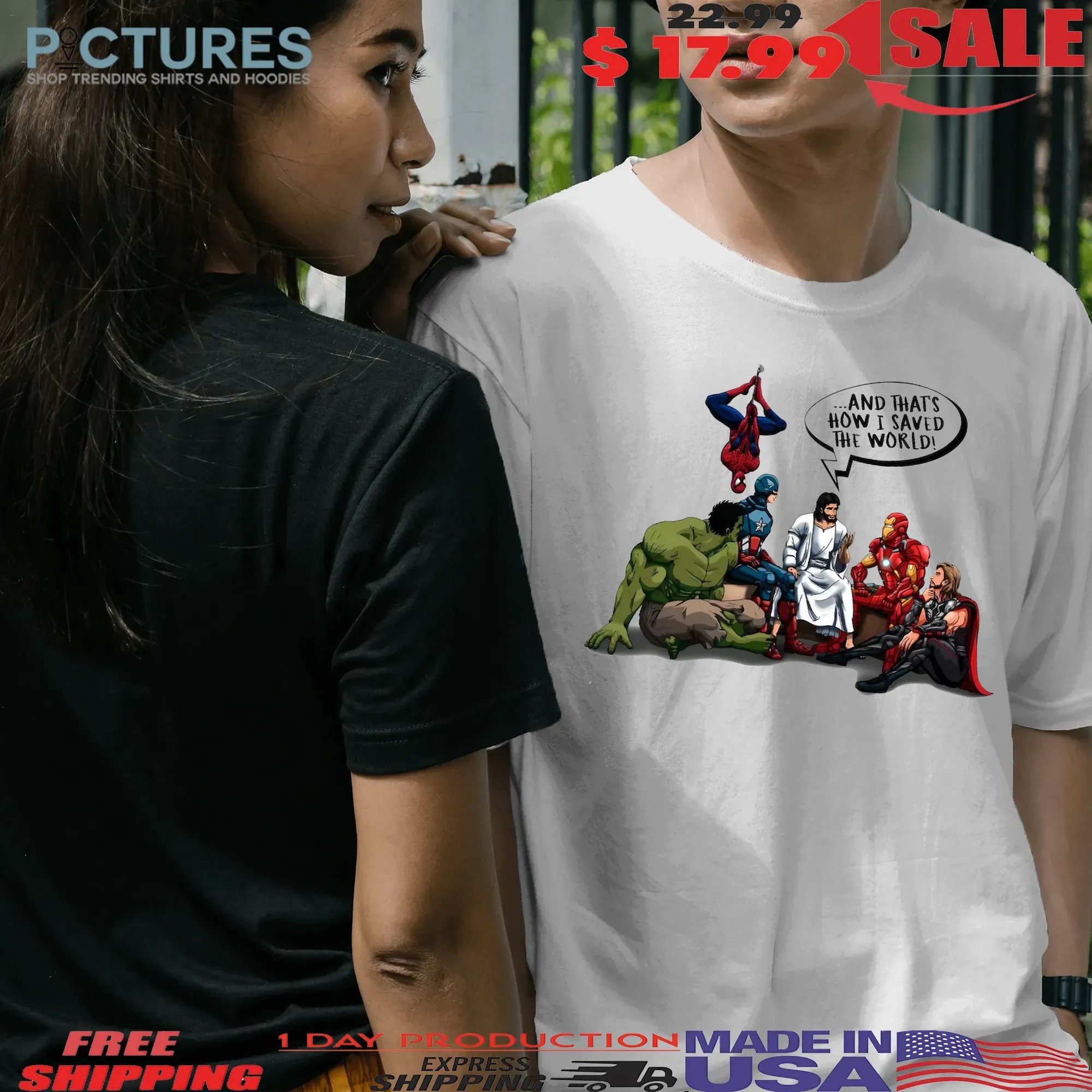 Jesus And Superheroes And That's How I Saved The World Christian Religion Heroes T Shirt