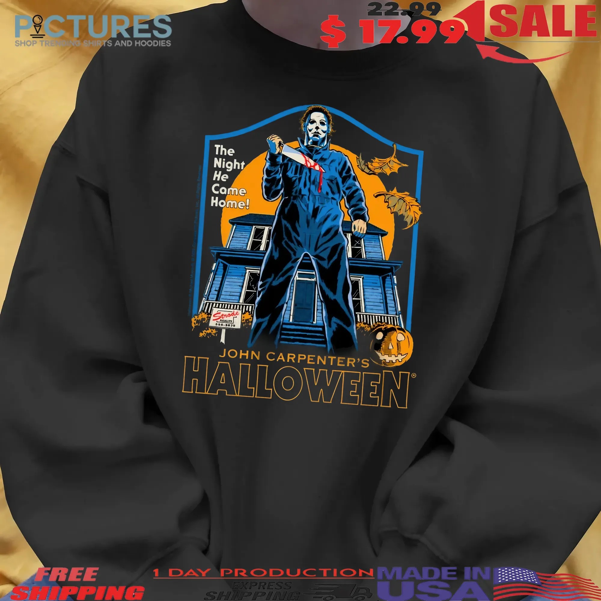 John Carpenter’s Michael Myers The Night He Came Home Horror Halloween T Shirt