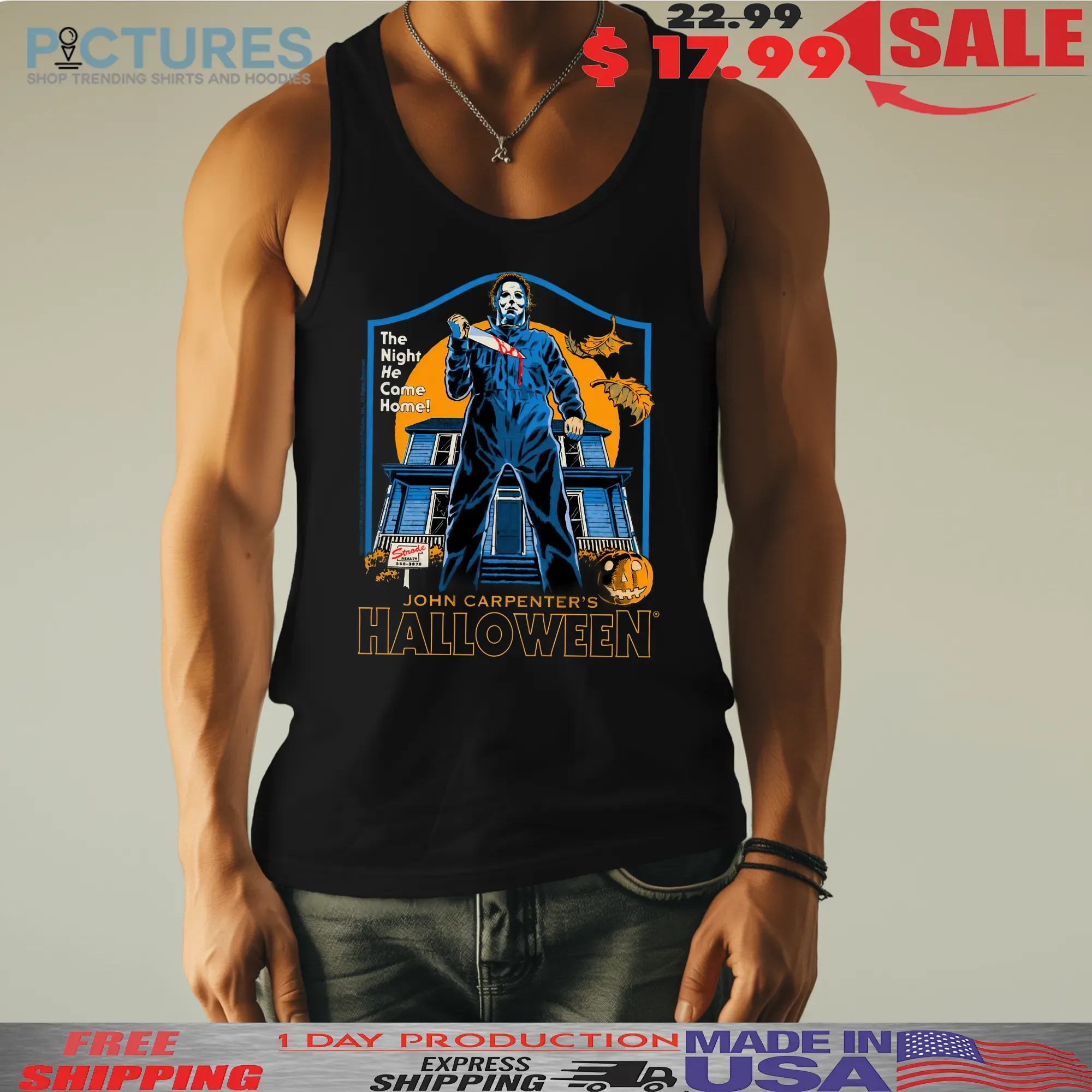 John Carpenter’s Michael Myers The Night He Came Home Horror Halloween T Shirt