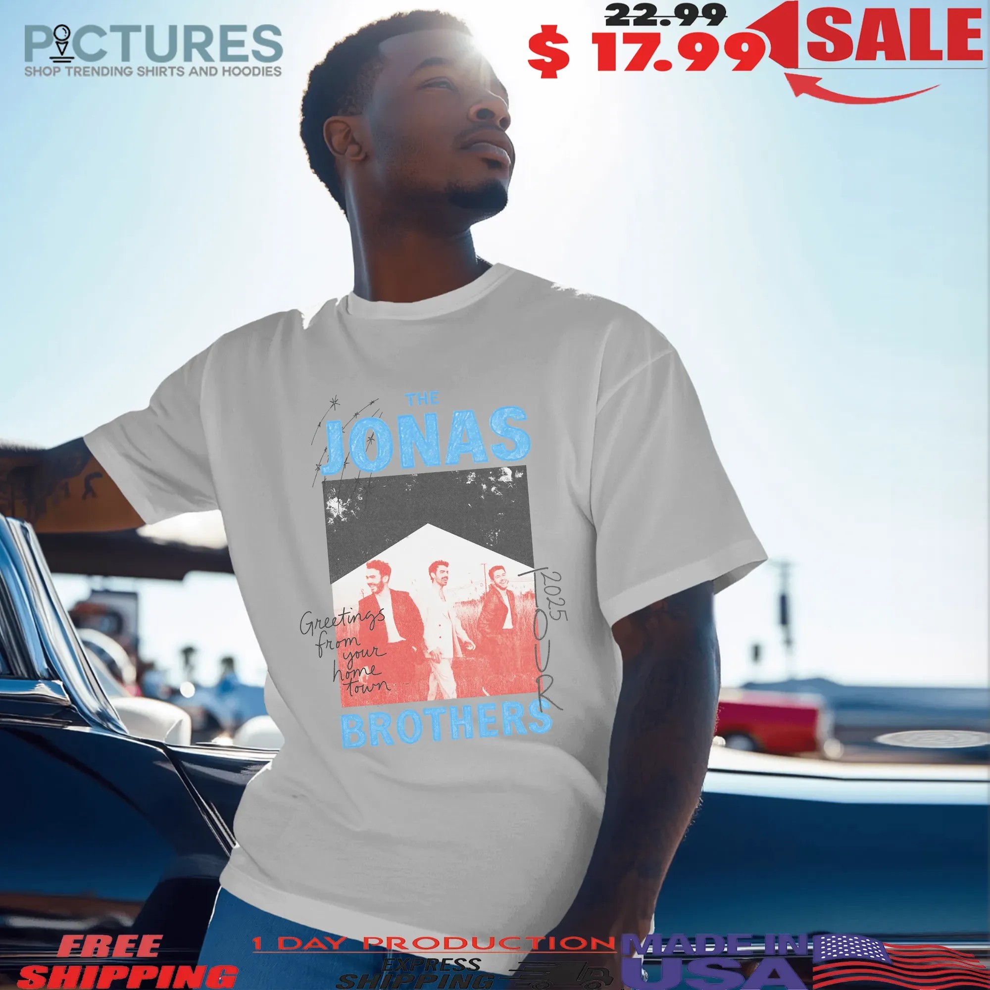 Jonas Brothers Greeting From Your Home Town 2025 Tour Crayon T Shirt