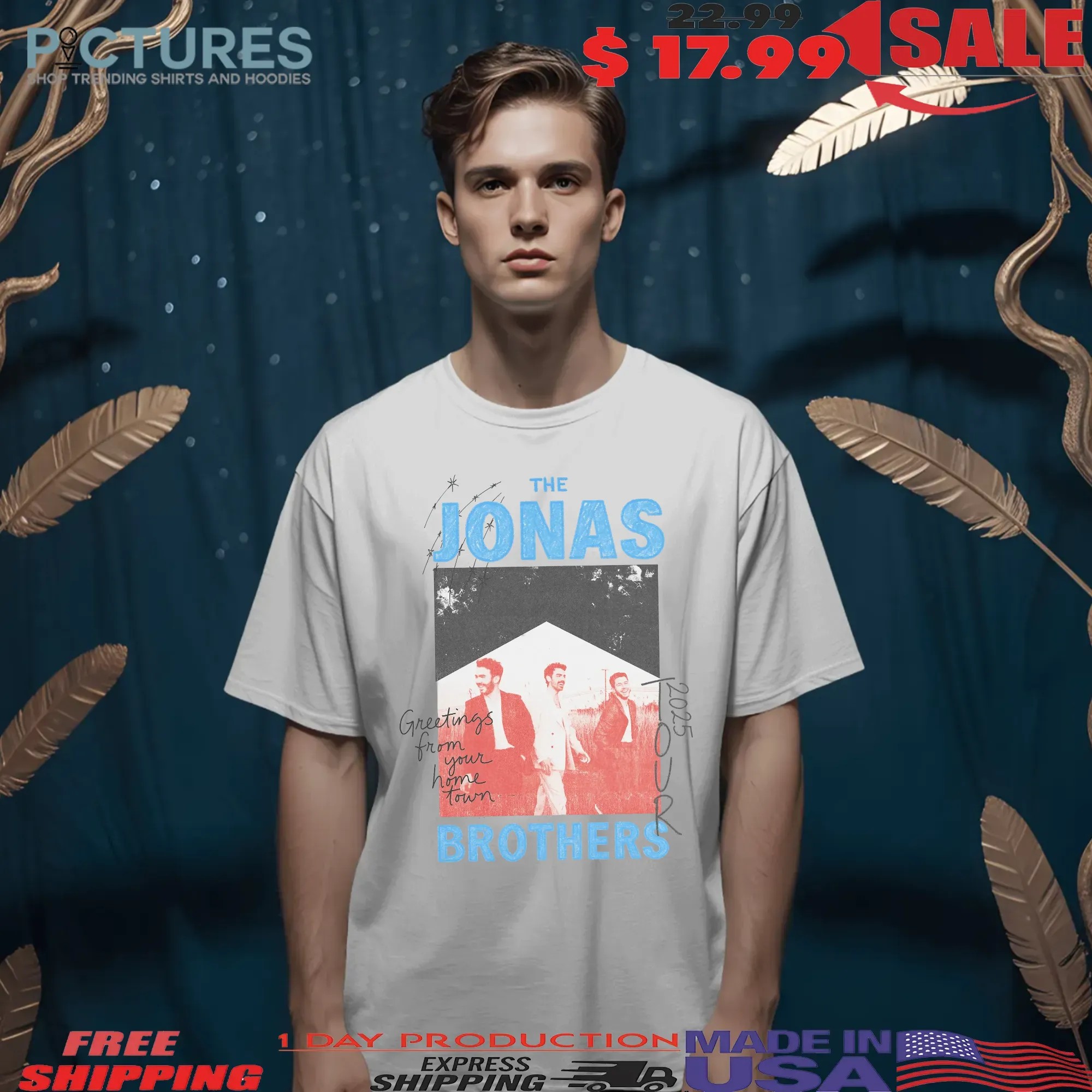Jonas Brothers Greeting From Your Home Town 2025 Tour Crayon T Shirt