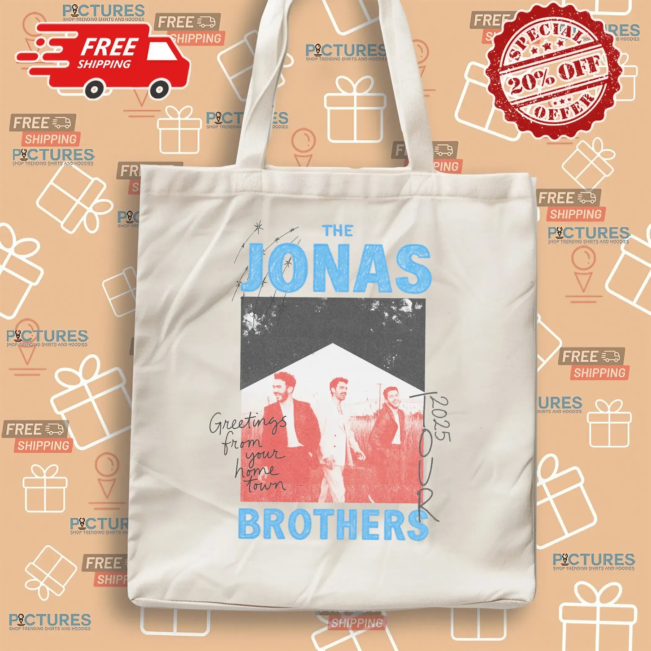 Jonas Brothers Greeting From Your Home Town 2025 Tour Crayon T Shirt