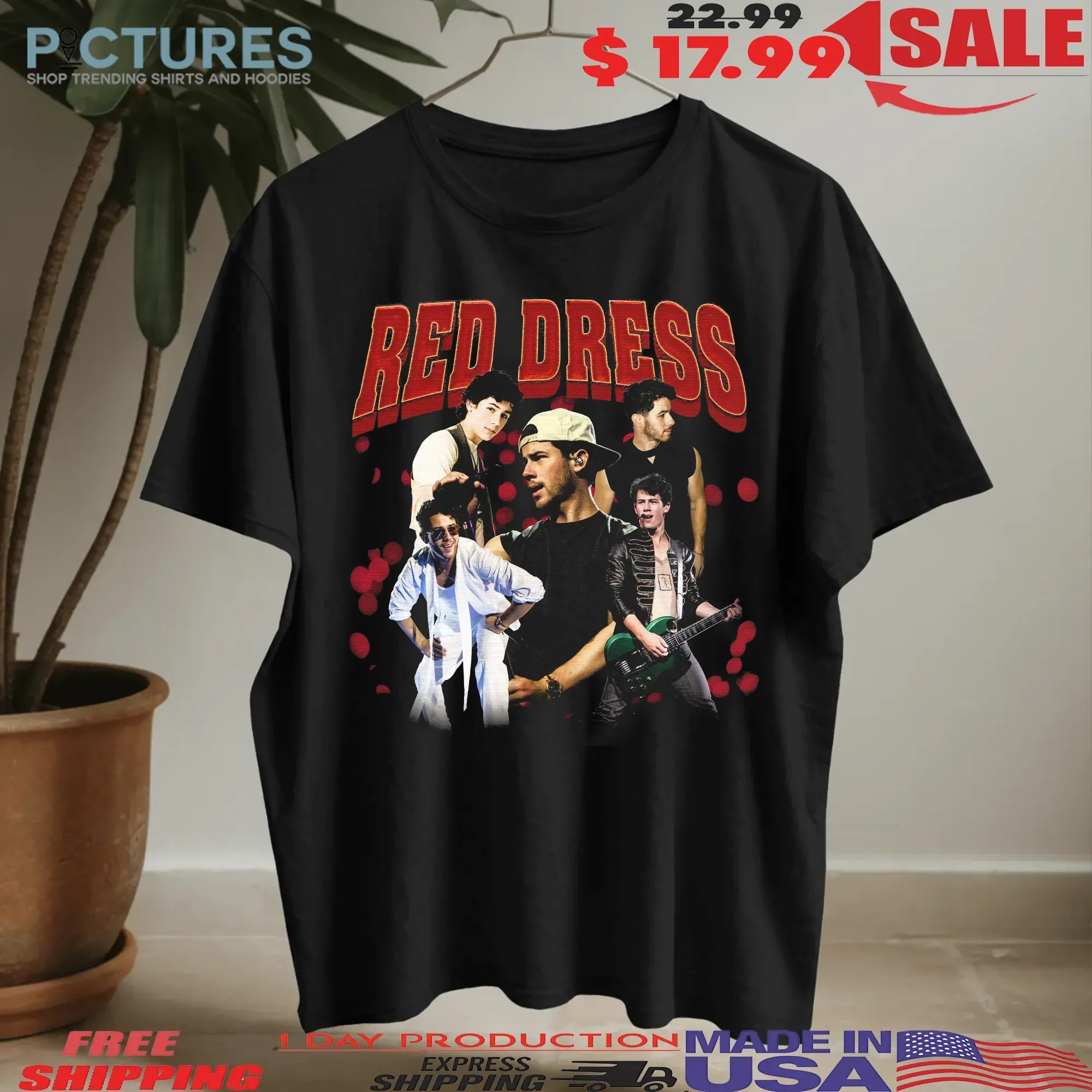 Jonas Brothers Red Dress Bootleg Rap T Shirt