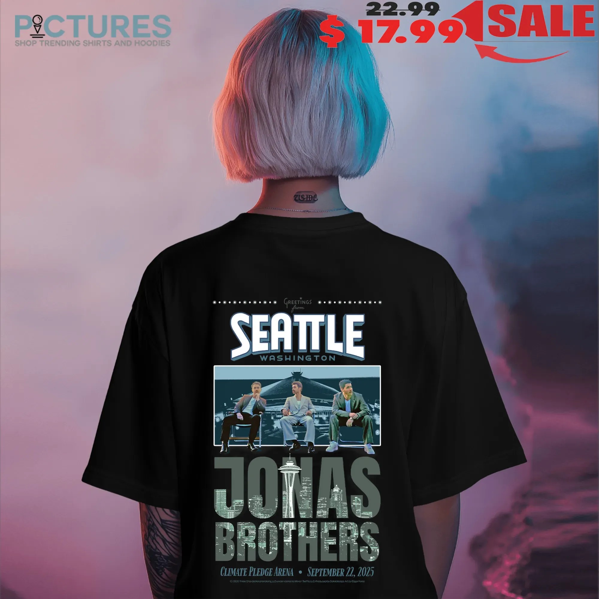 Jonas Brothers Seattle Washington Greetings From Your Hometown September 2025 T Shirt