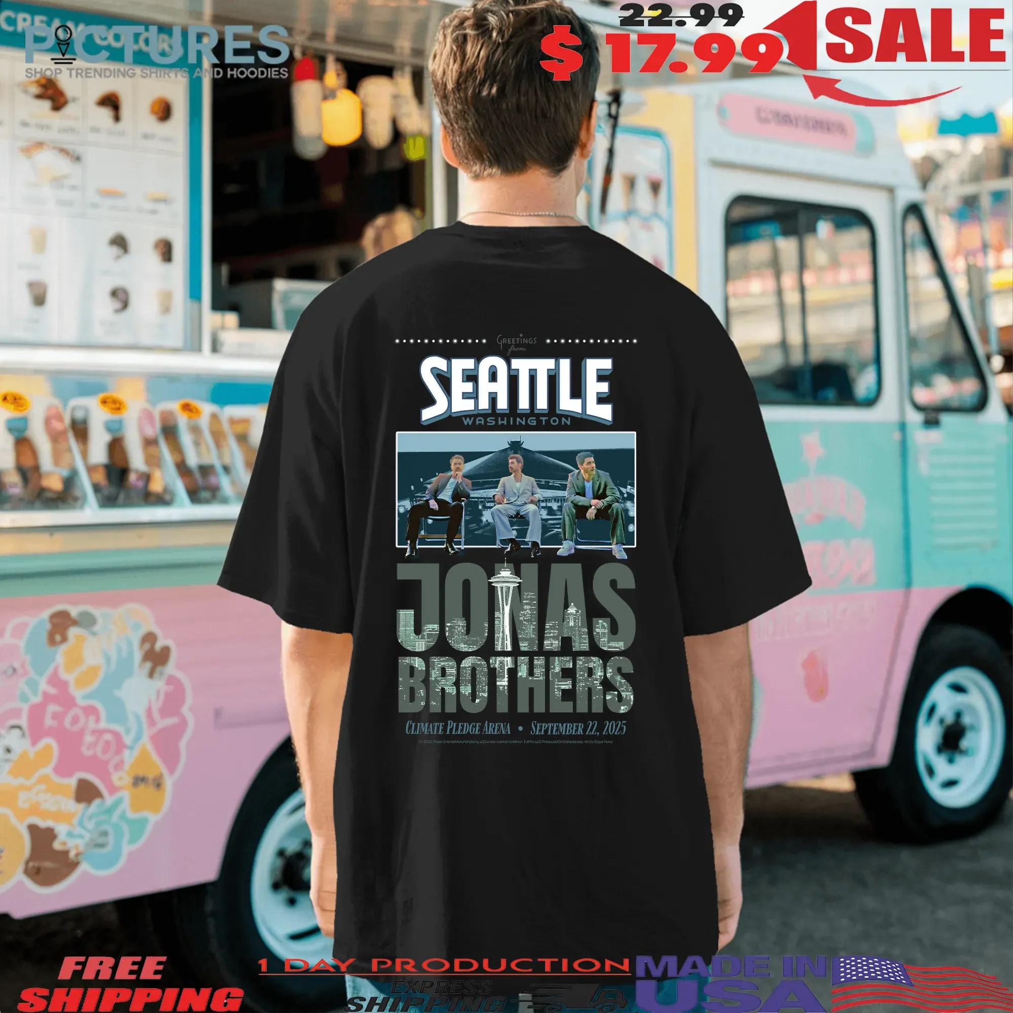 Jonas Brothers Seattle Washington Greetings From Your Hometown September 2025 T Shirt