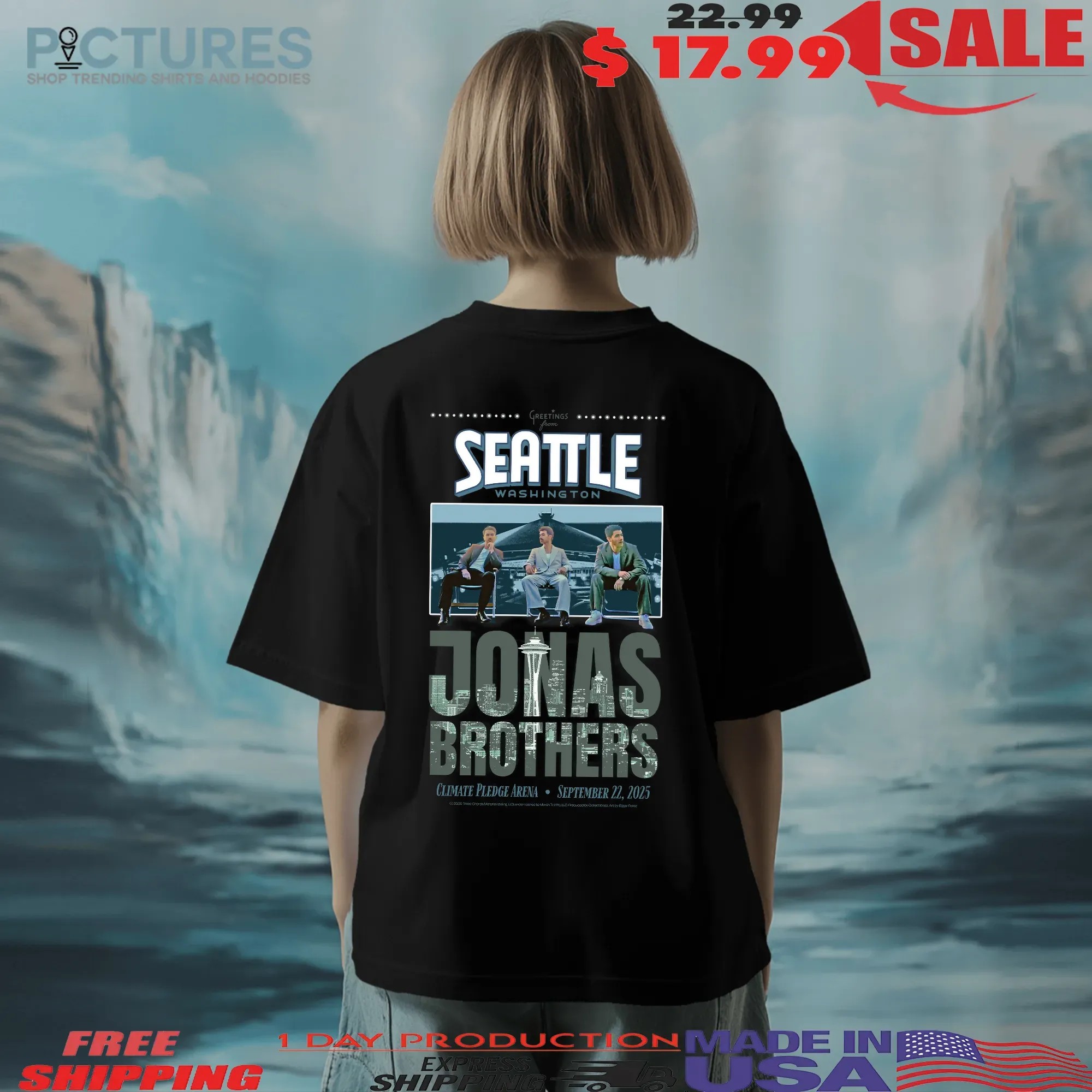 Jonas Brothers Seattle Washington Greetings From Your Hometown September 2025 T Shirt