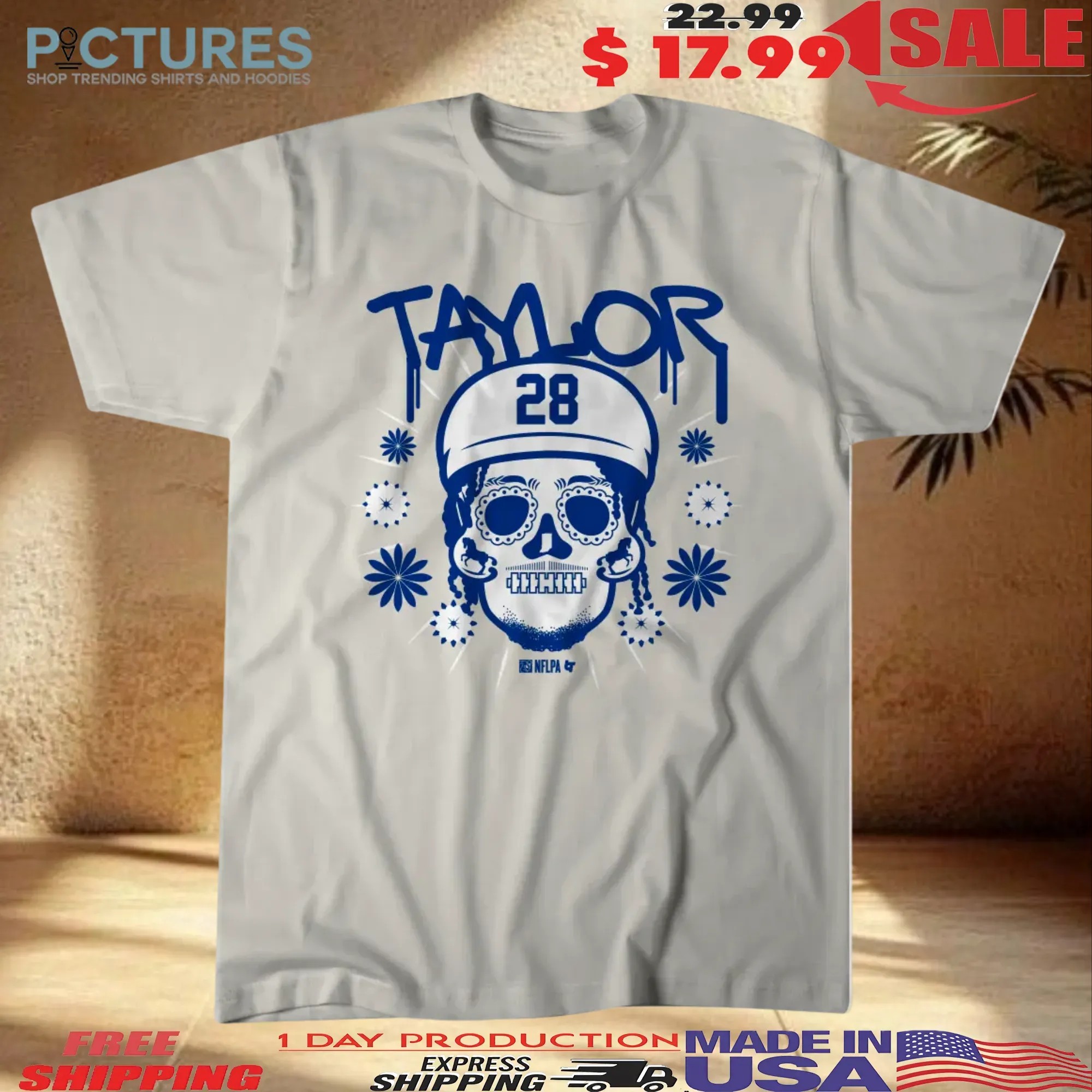 Jonathan Taylor Indianapolis Colts Sugar Skull Remix Football Halloween T Shirt