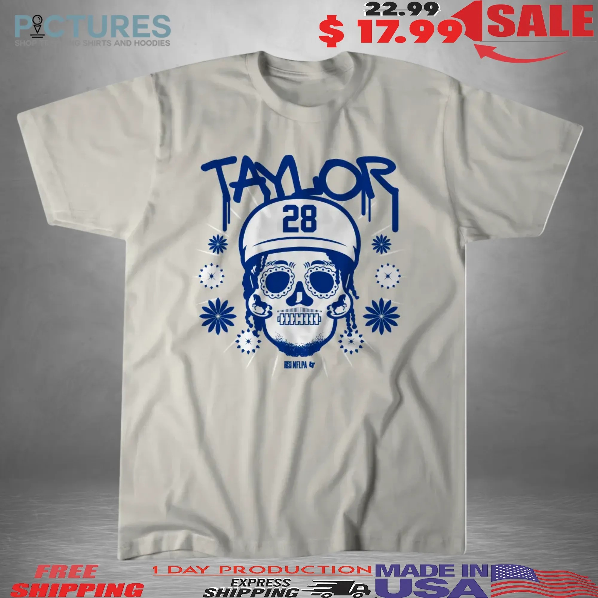 Jonathan Taylor Indianapolis Colts Sugar Skull Remix Football Halloween T Shirt