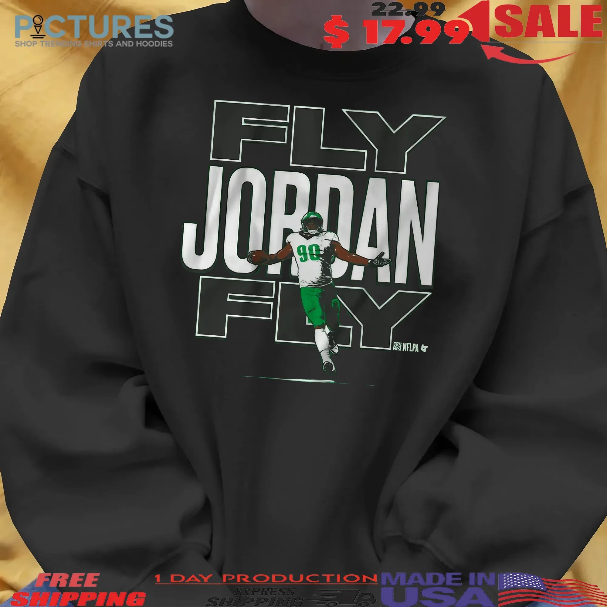 Jordan Davis Fly Jordan Fly Philadelphia Eagles Philly Graphic T Shirt