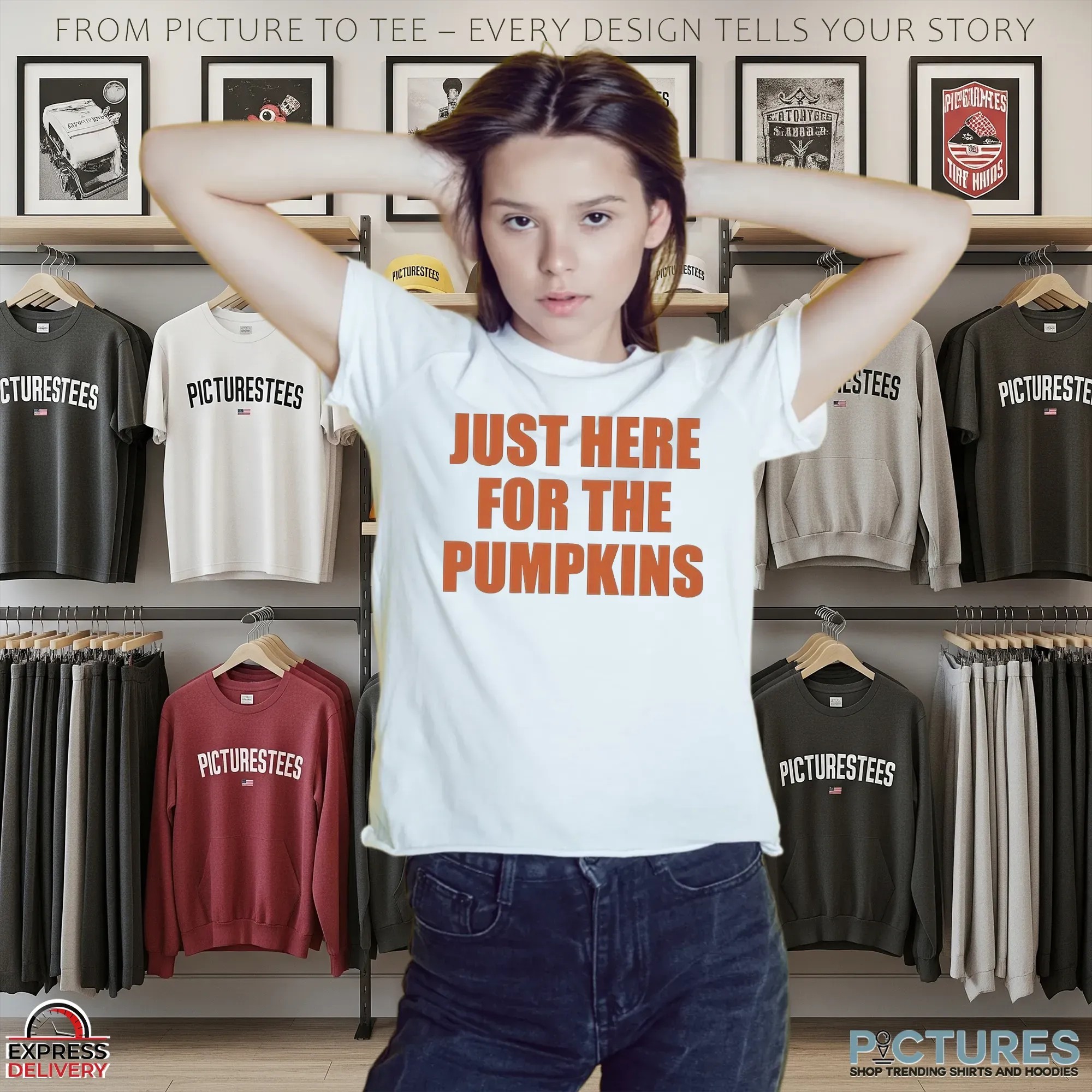 Just Here For The Pumpkins Halloween Spooky Season T Shirt